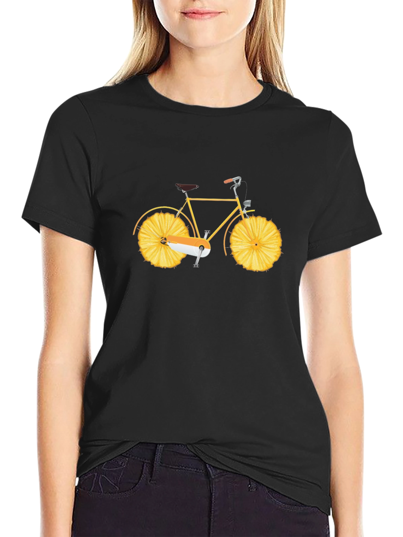 Novelty T-Shirt - Bike with Pineapple Wheels