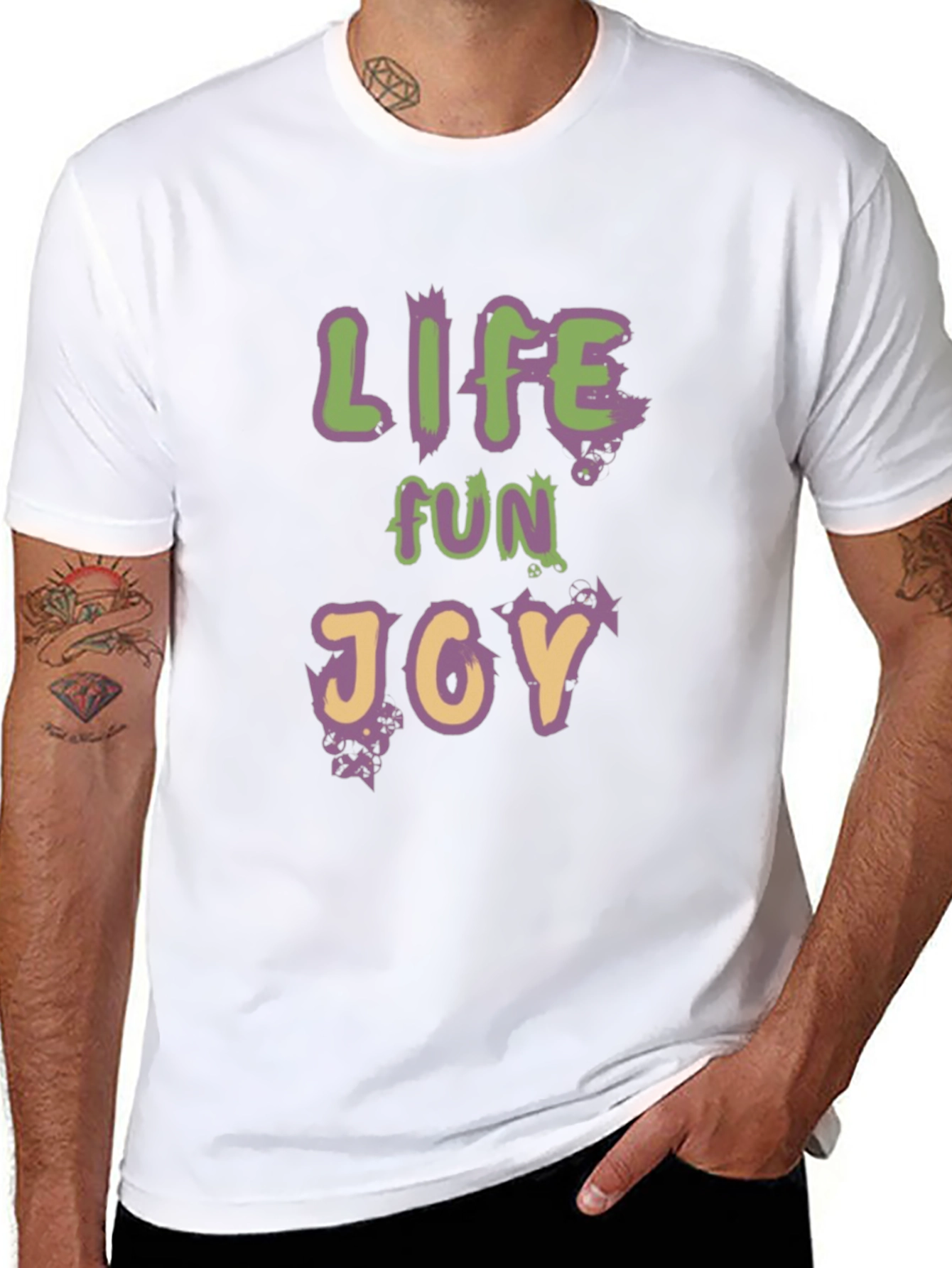 Life Fun Joy Graphic Tee - Black Casual T-Shirt