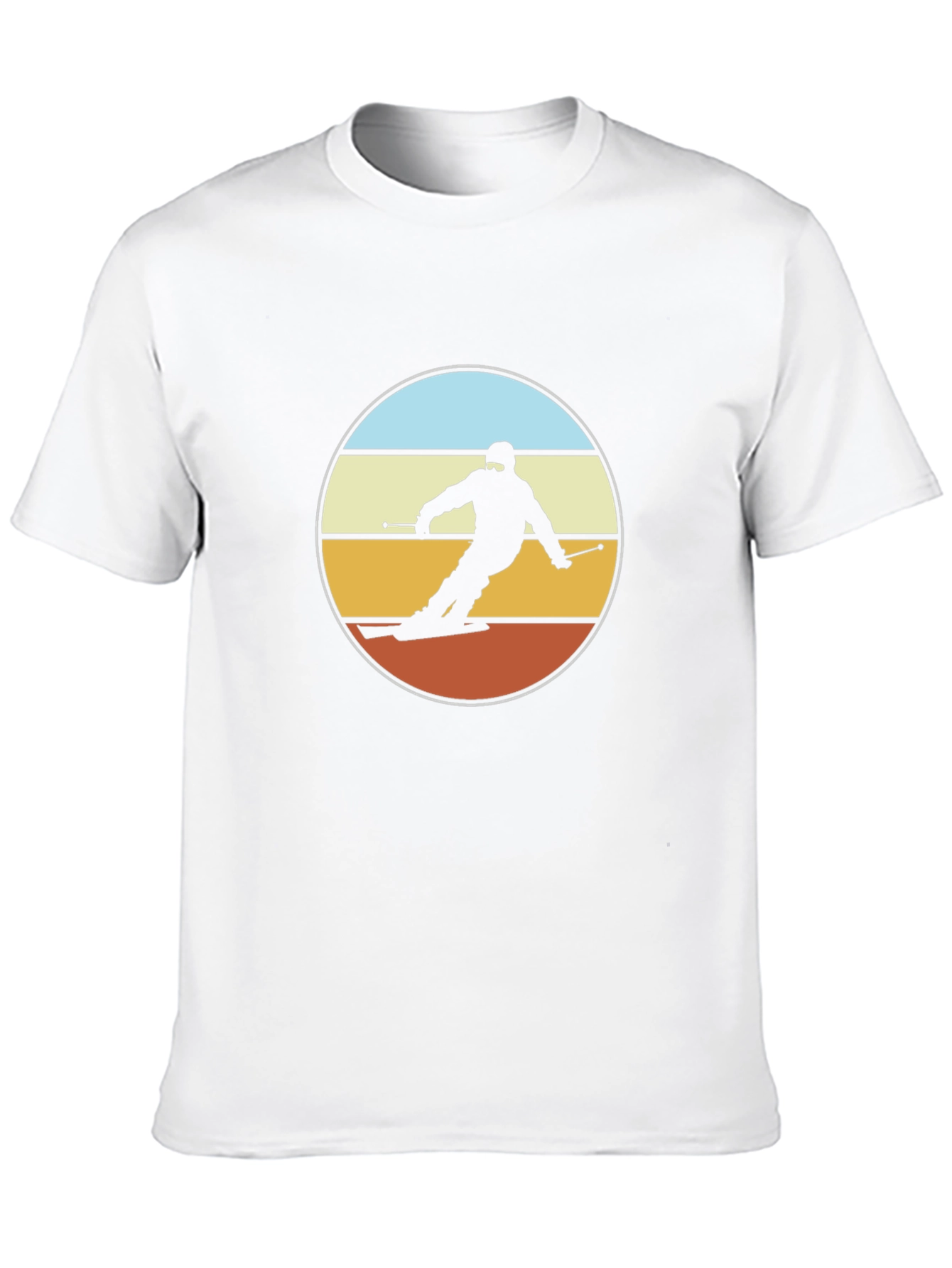Retro Skier Graphic Tee - Black Cotton T-Shirt