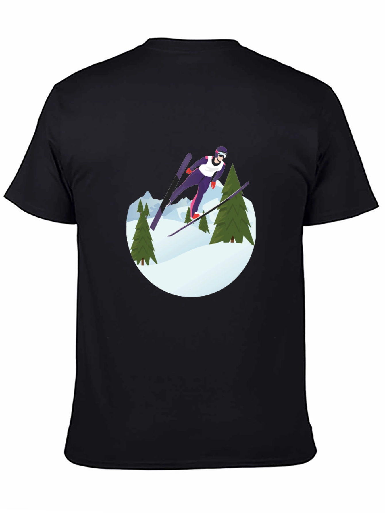 Ski Jumper Graphic Tee - Black Unisex Shirt