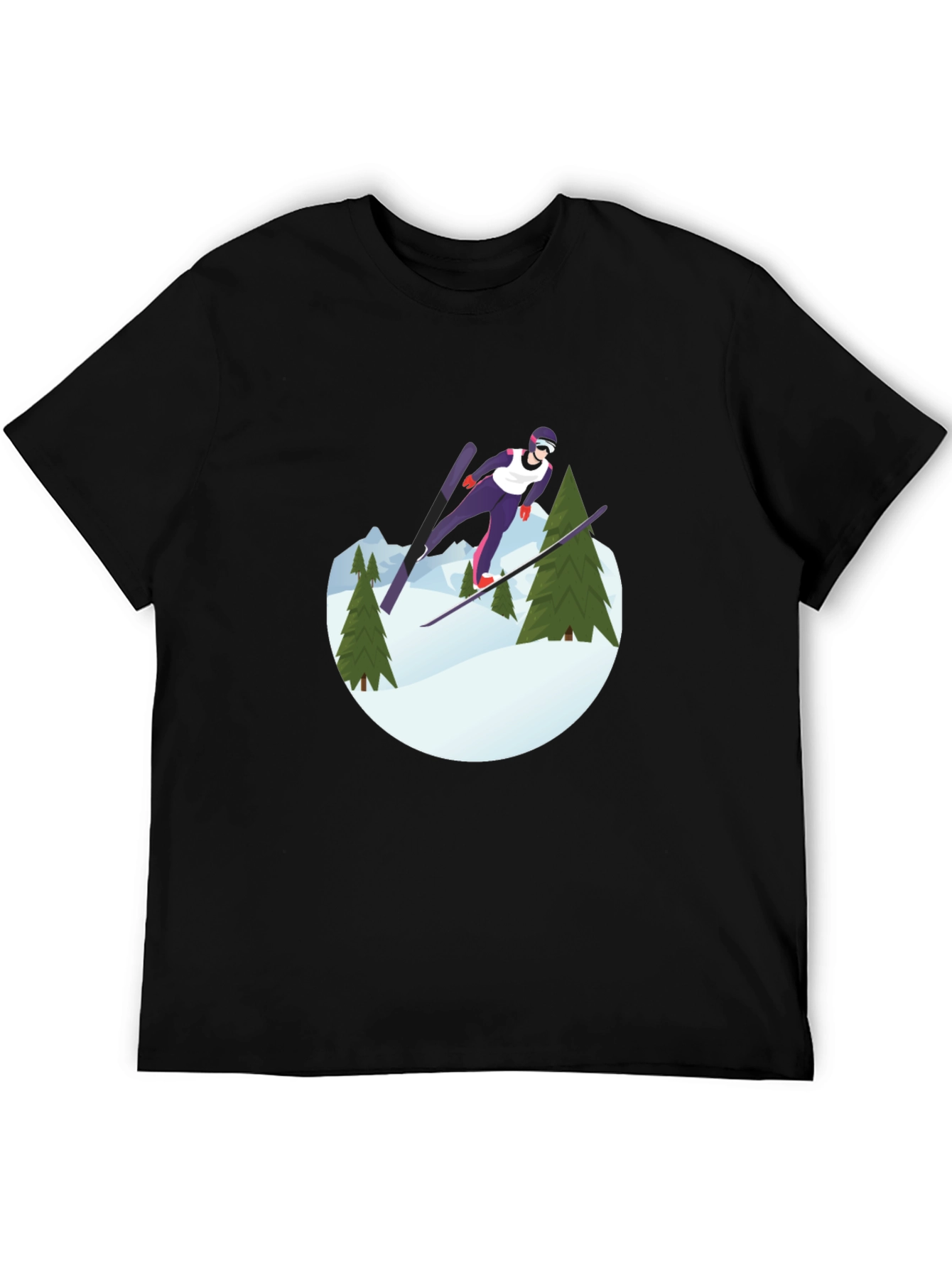 Ski Jumper Graphic Tee - Black Unisex Shirt