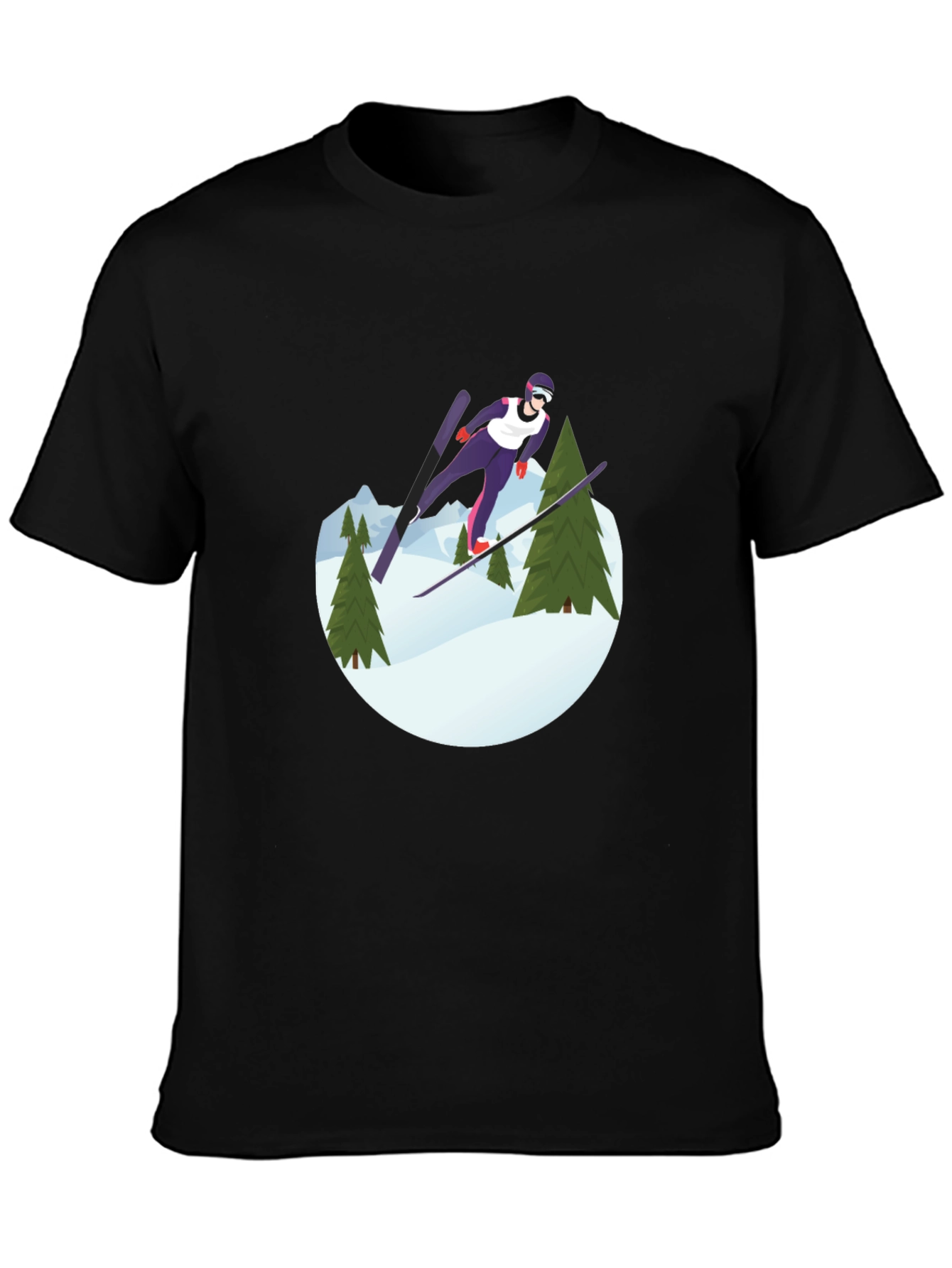 Ski Jumper Graphic Tee - Black Unisex Shirt