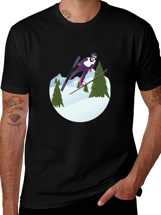 Ski Jumper Graphic Tee - Black Unisex Shirt