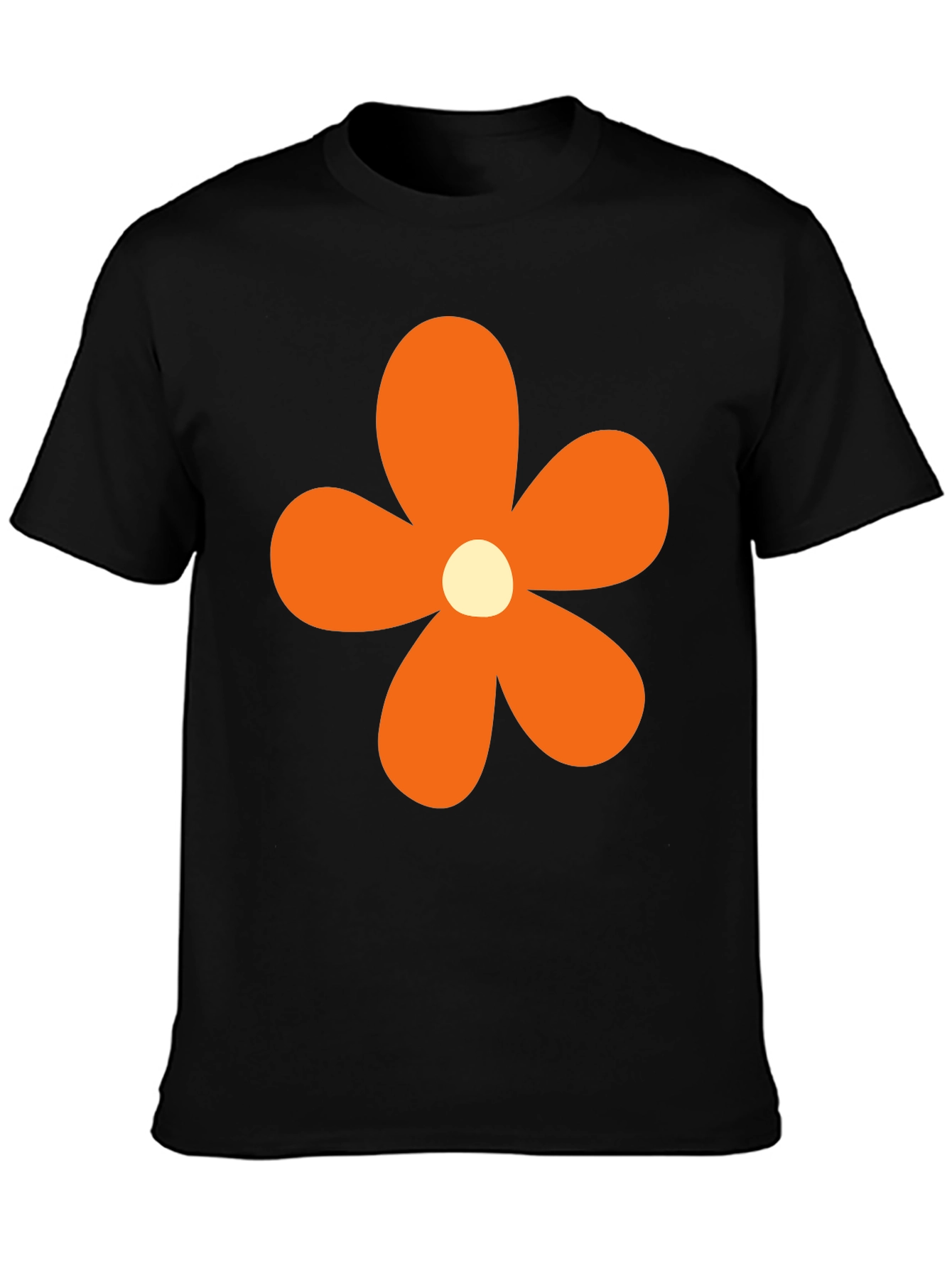 Retro Flower Power T-Shirt - Black