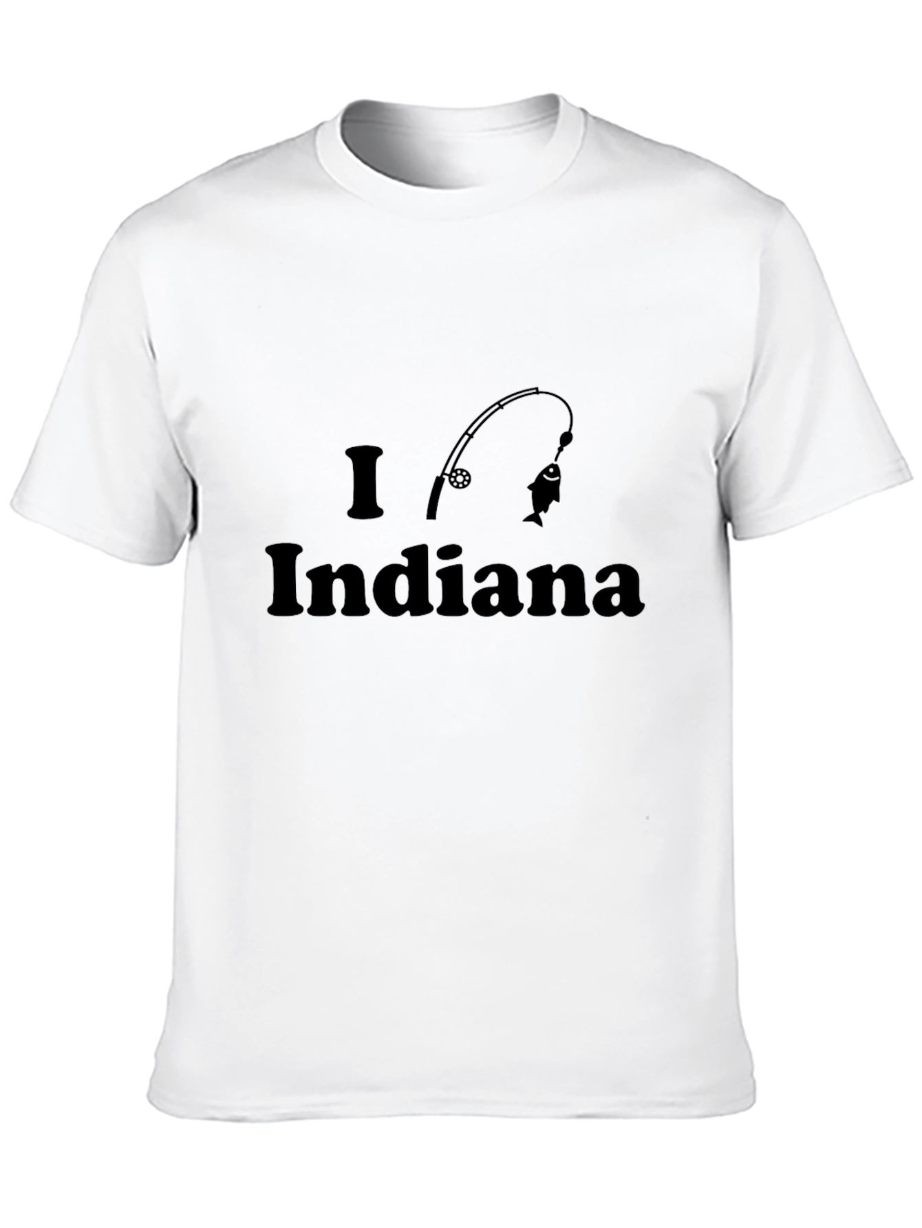 I Love Indiana Fishing Black T-Shirt