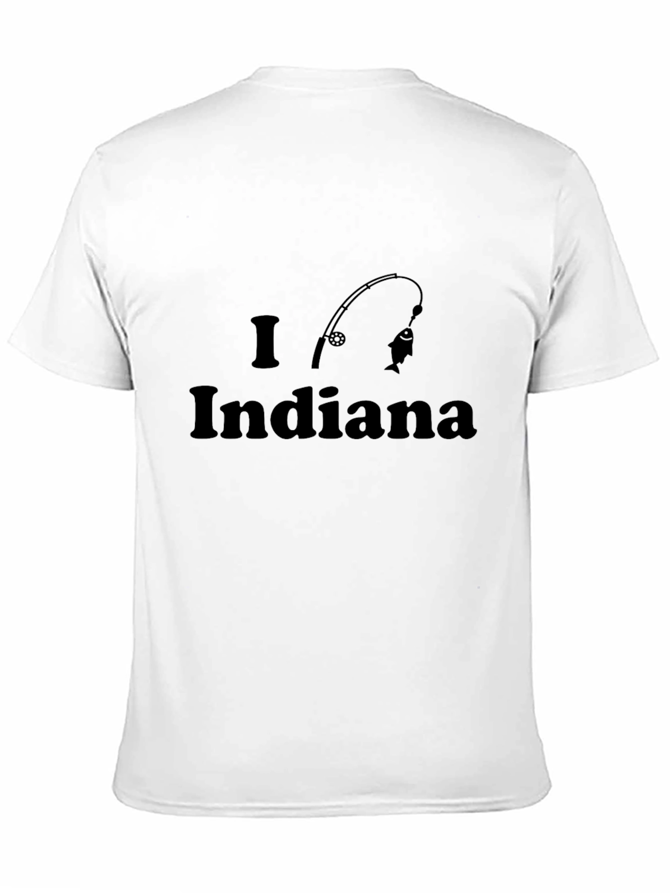 I Love Indiana Fishing Black T-Shirt