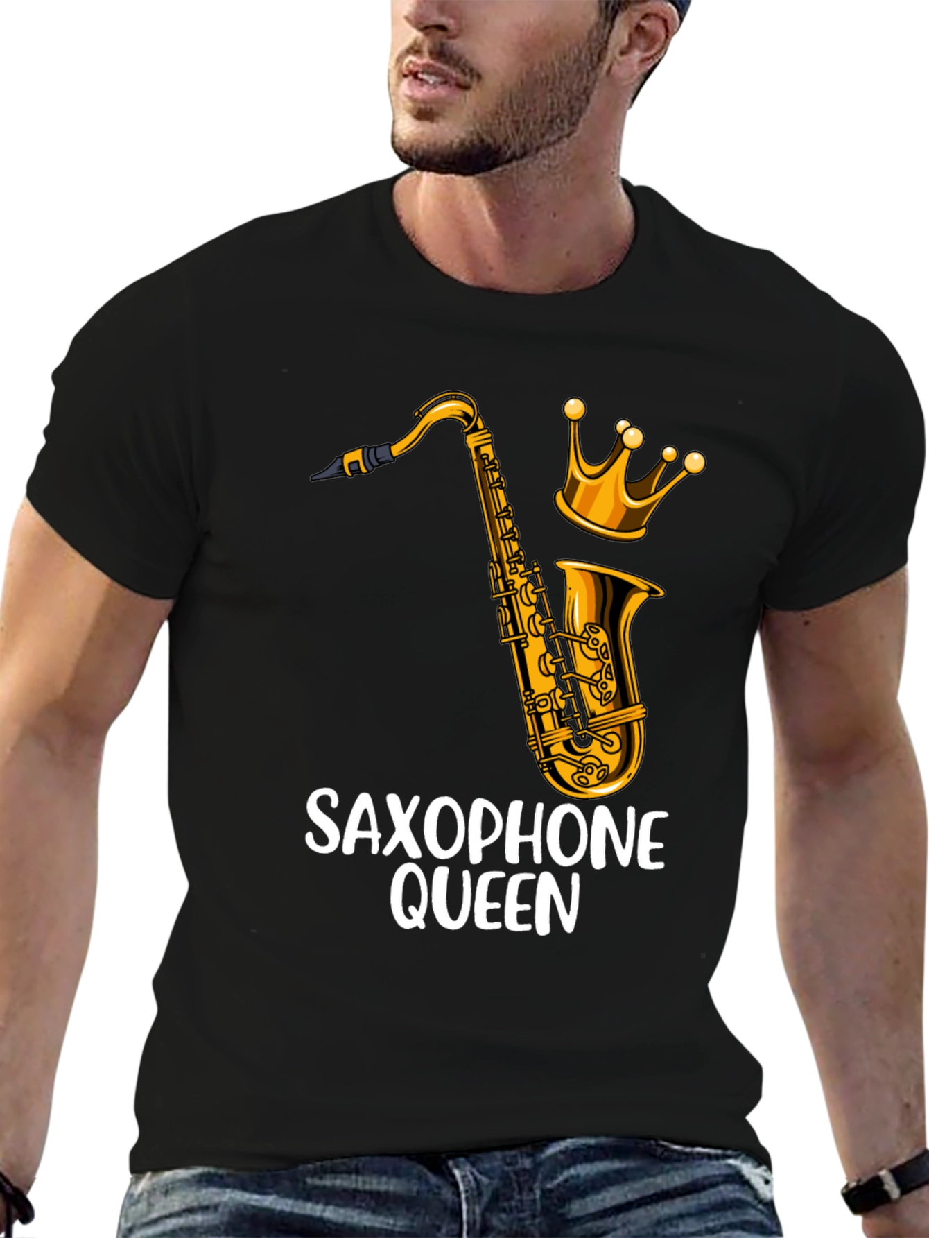 Saxophone Queen Graphic Tee - Music Lover Shirt