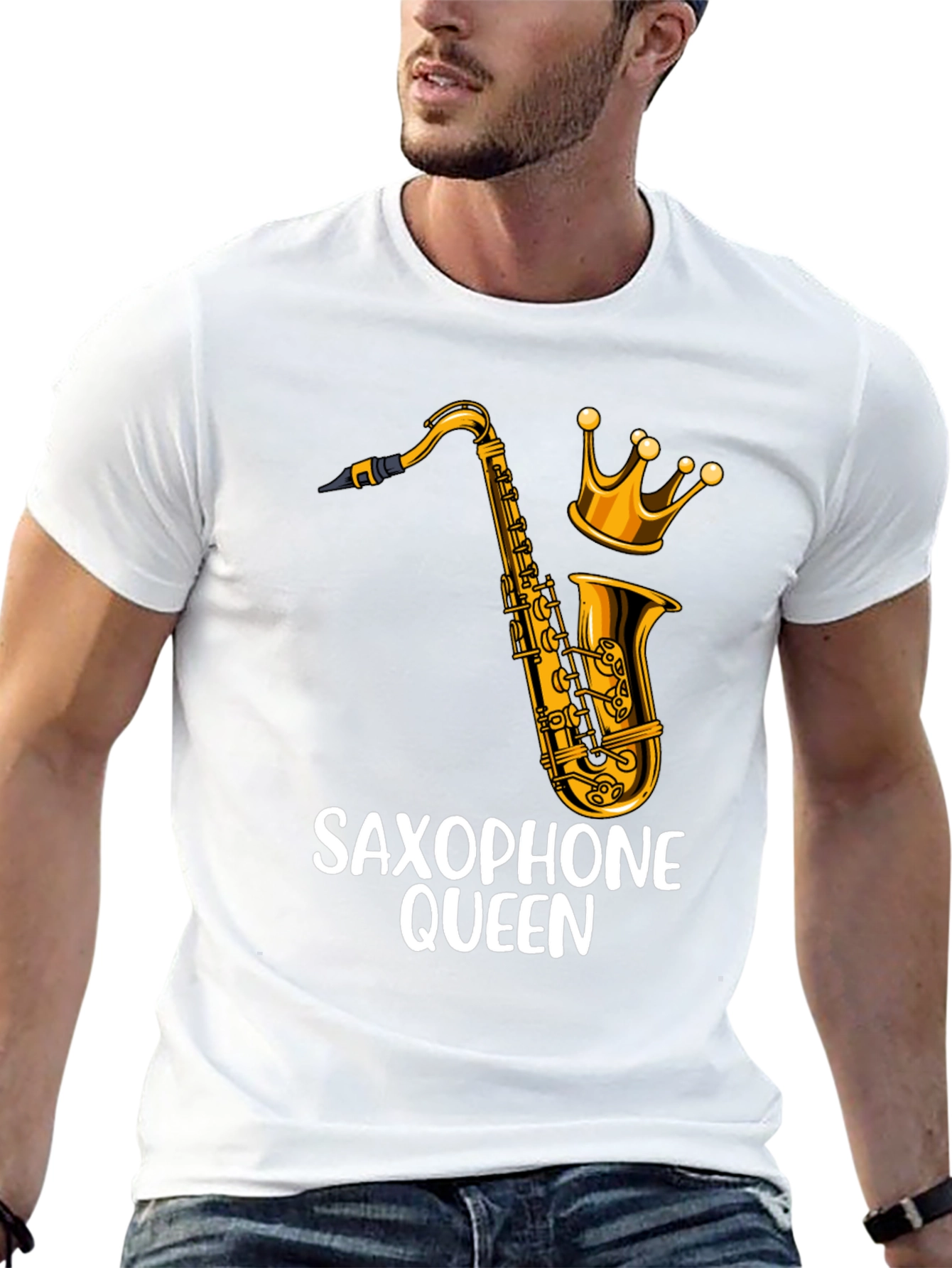 Saxophone Queen Graphic Tee - Music Lover Shirt