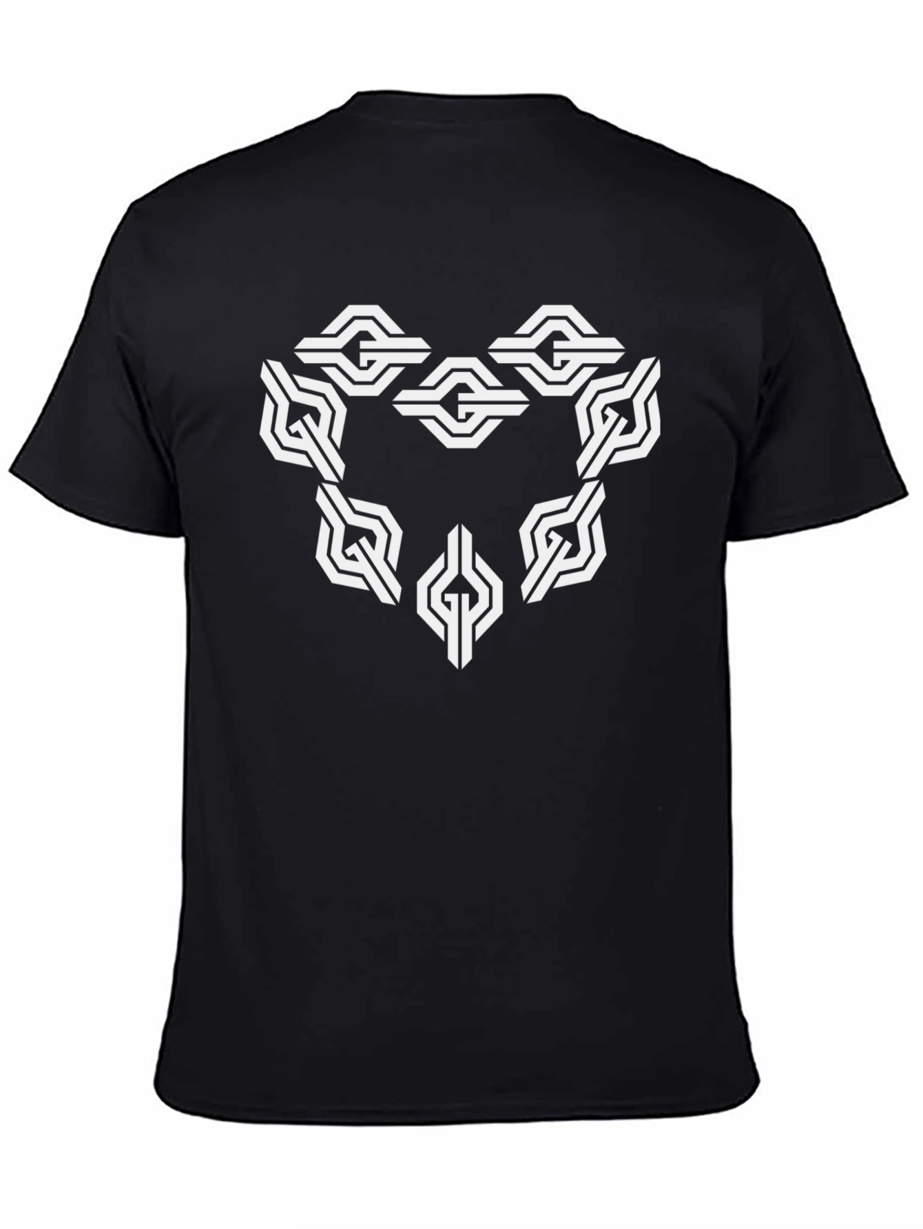 Geometric Knot Design Black T-Shirt
