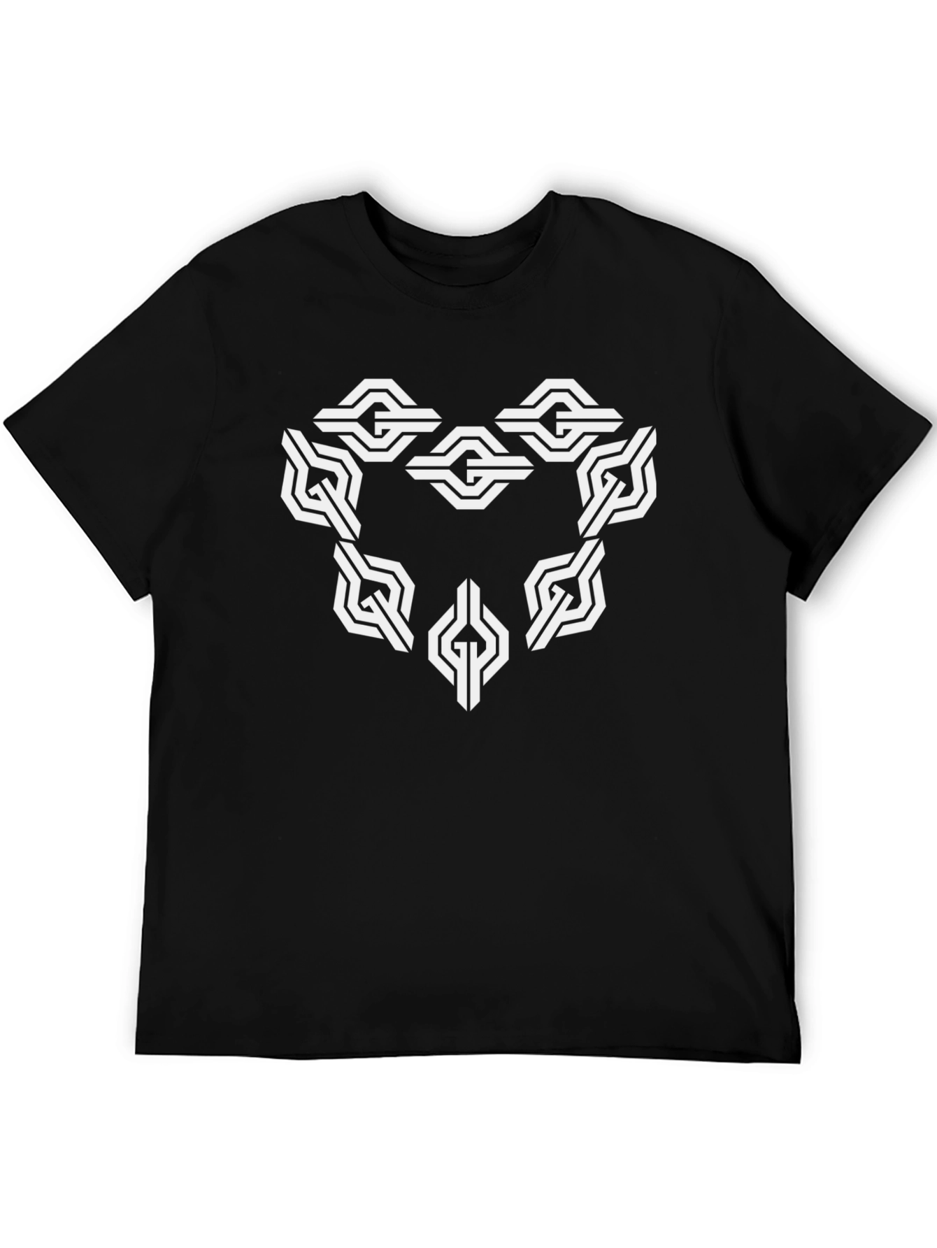 Geometric Knot Design Black T-Shirt