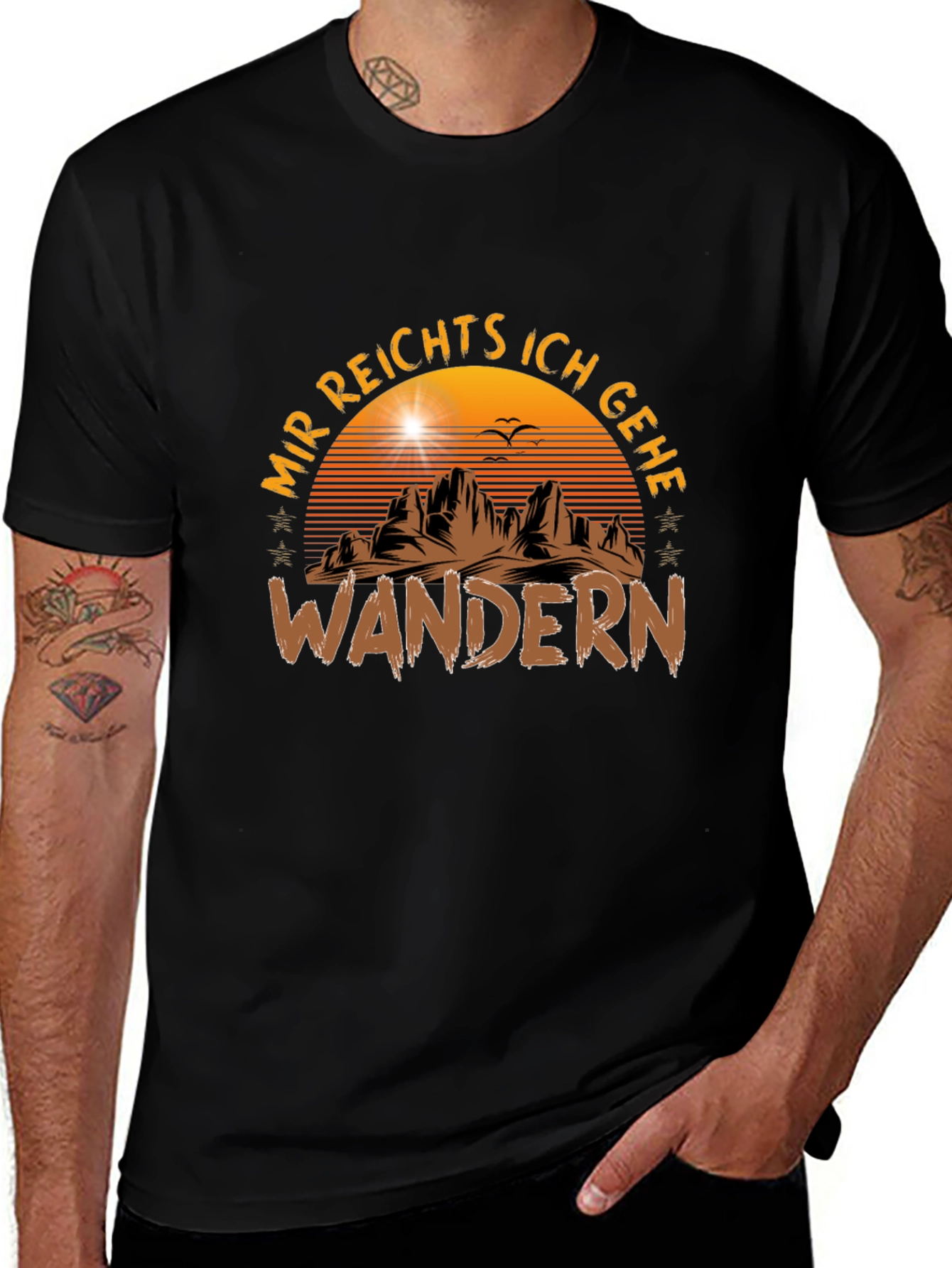 Mir Reichts Ich Gehe Wandern Black T-Shirt