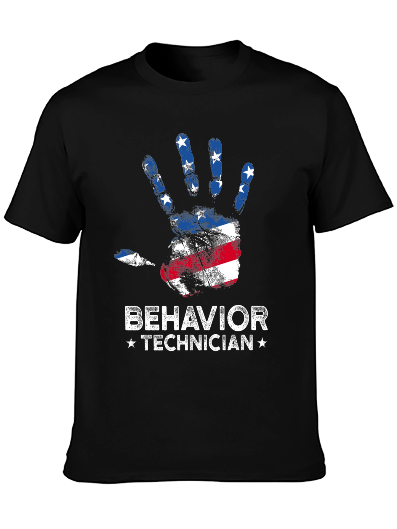Behavior Technician American Flag Hand T-Shirt