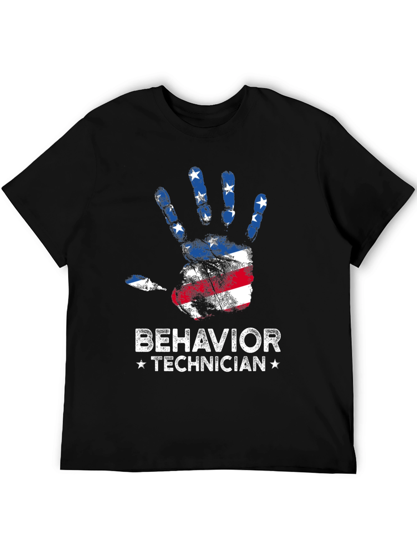 Behavior Technician American Flag Hand T-Shirt