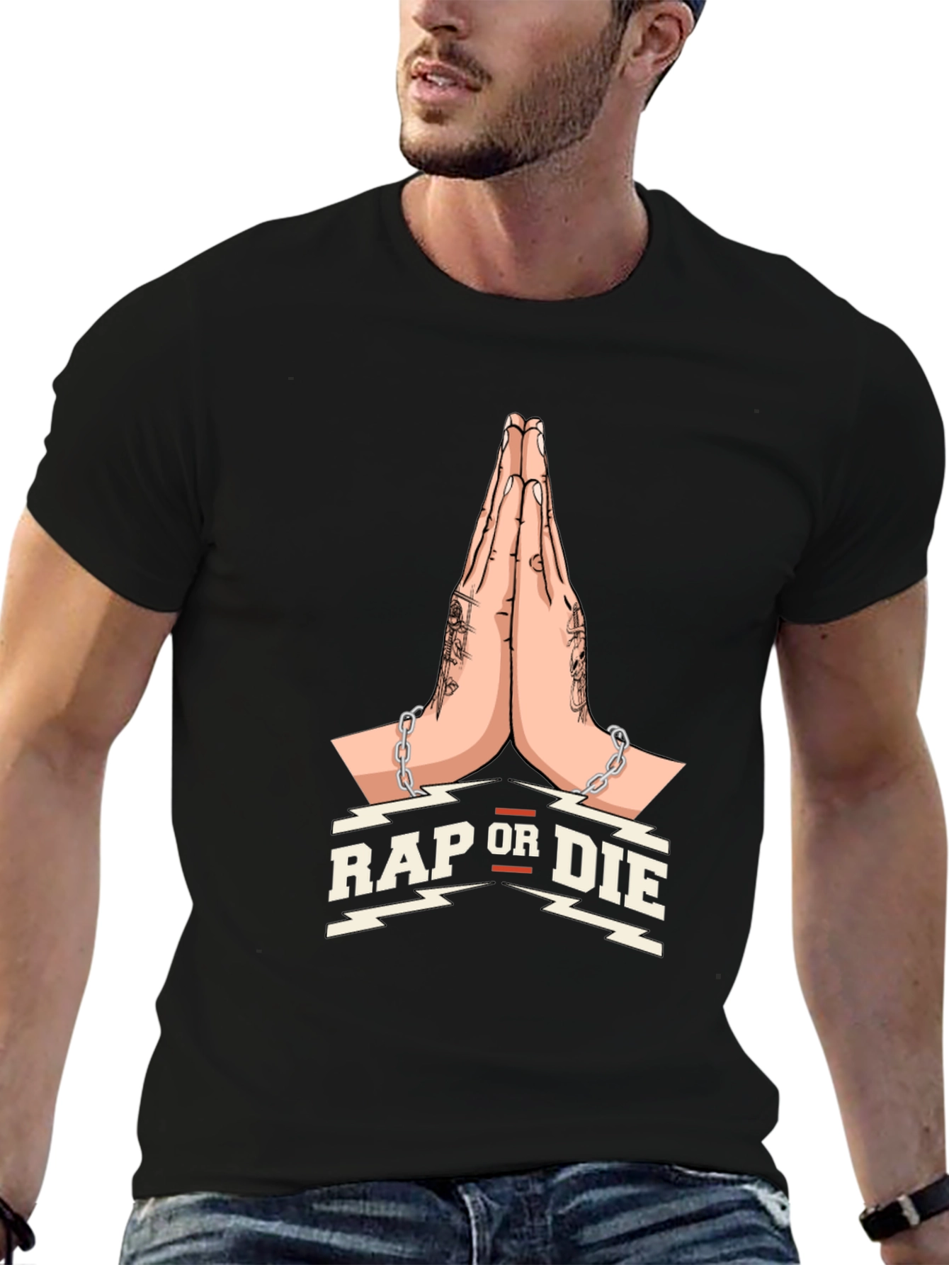Rap Or Die Graphic Print T-Shirt