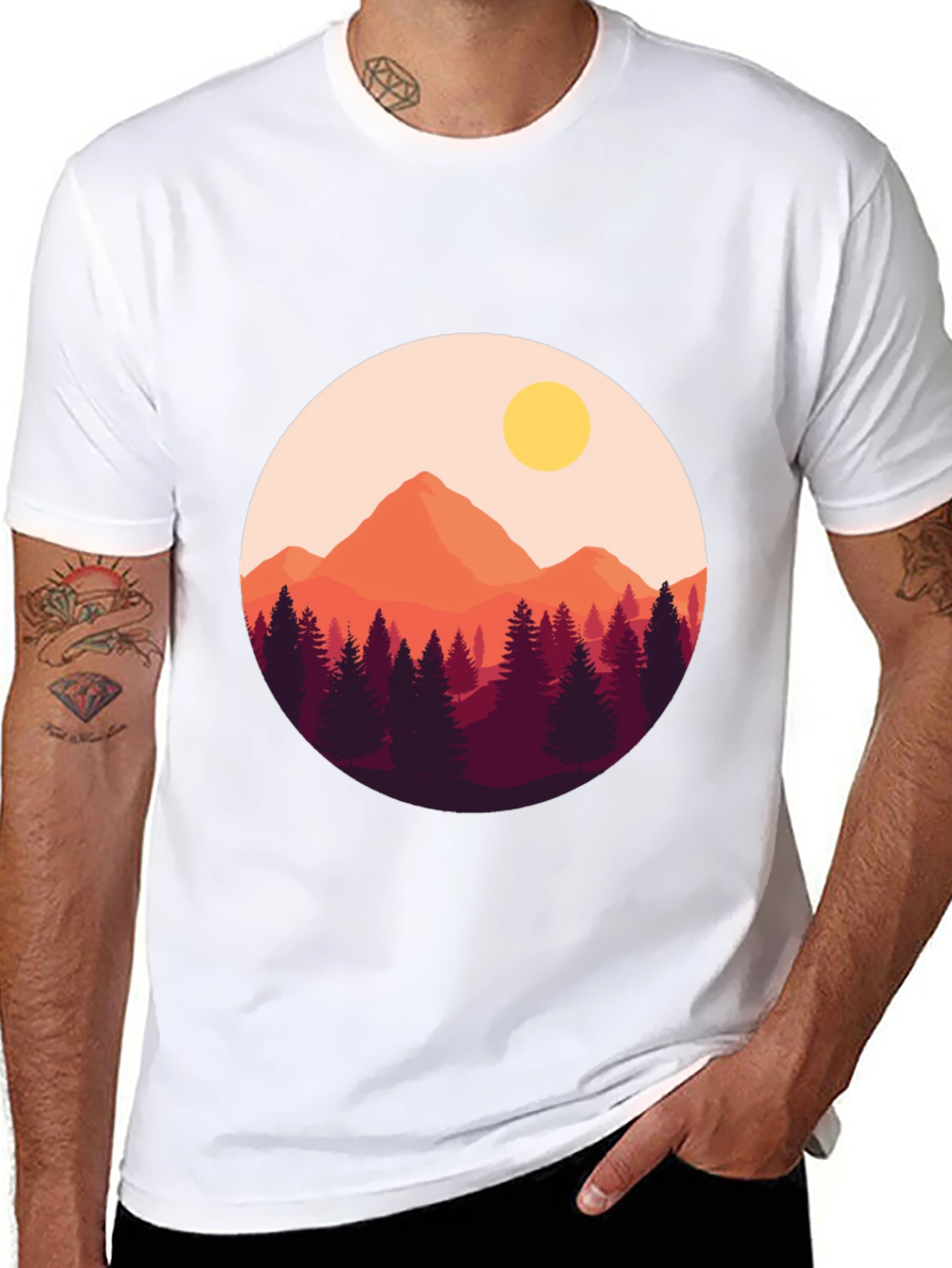 Mountain Sunset Graphic Tee - Nature Lovers T-Shirt