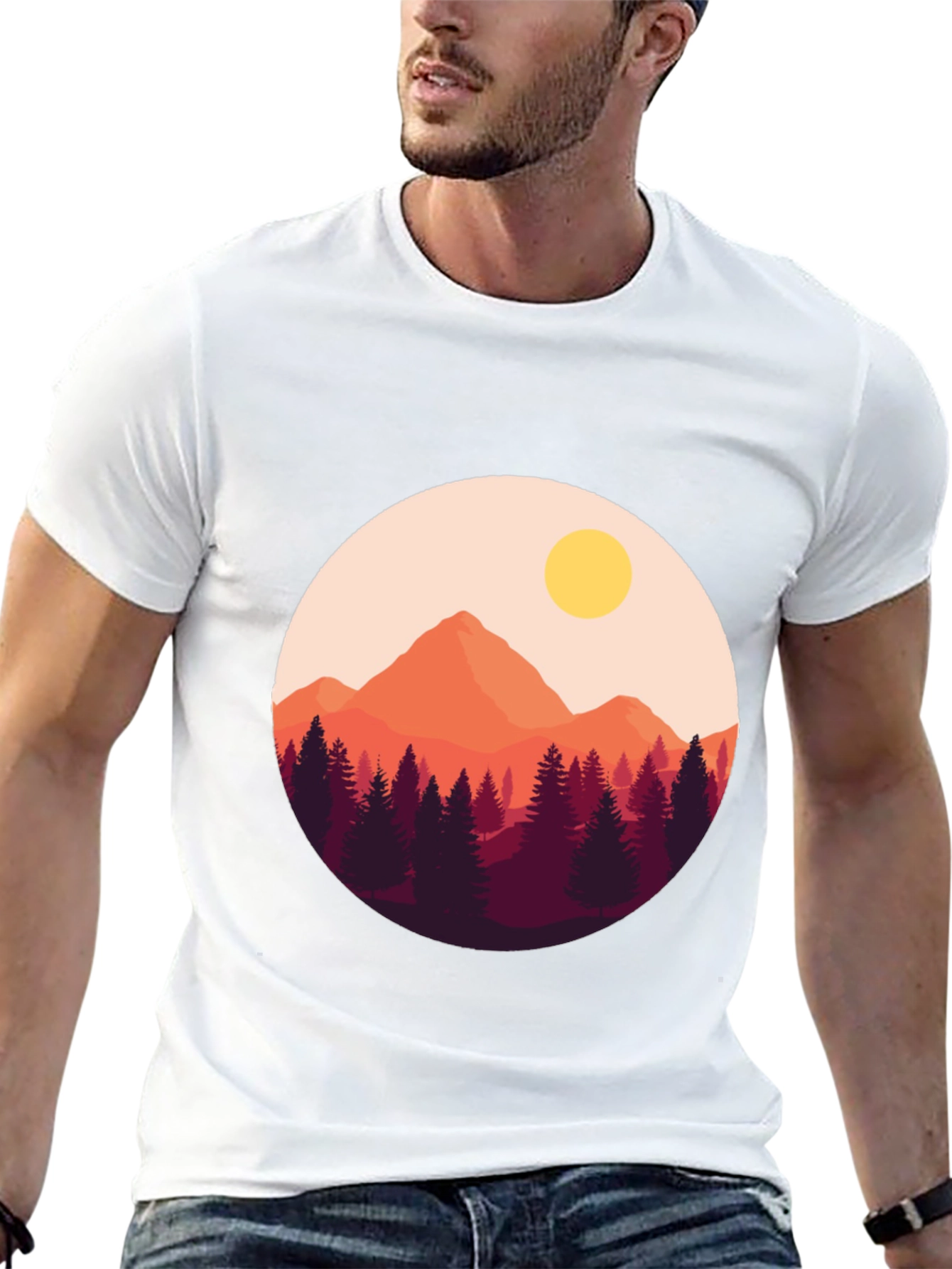 Mountain Sunset Graphic Tee - Nature Lovers T-Shirt