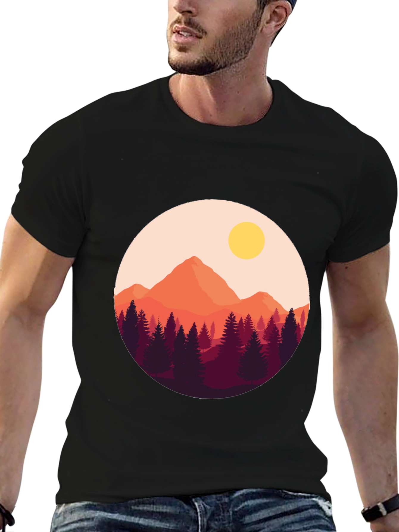 Mountain Sunset Graphic Tee - Nature Lovers T-Shirt