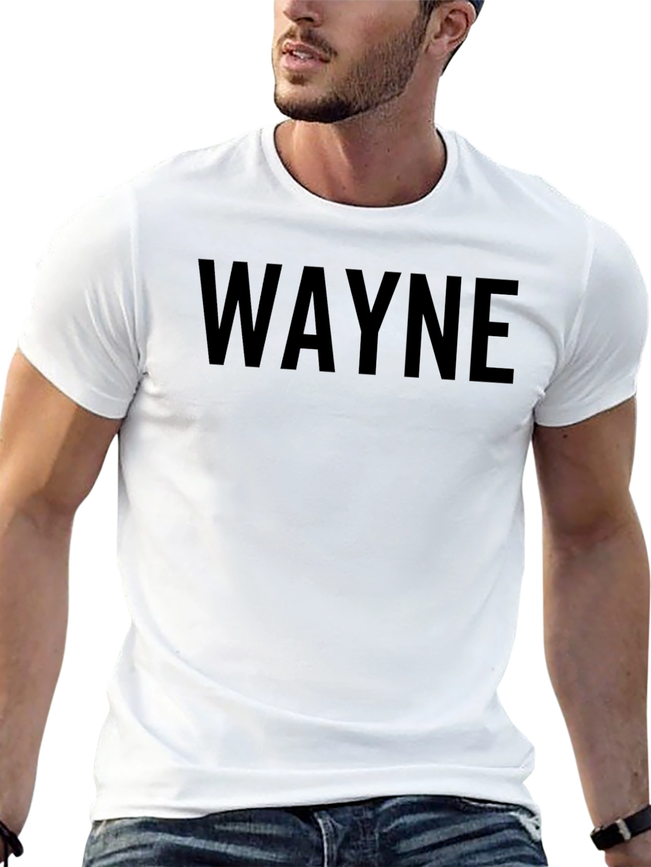 WAYNE Bold Text T-Shirt - Modern Casual Tee