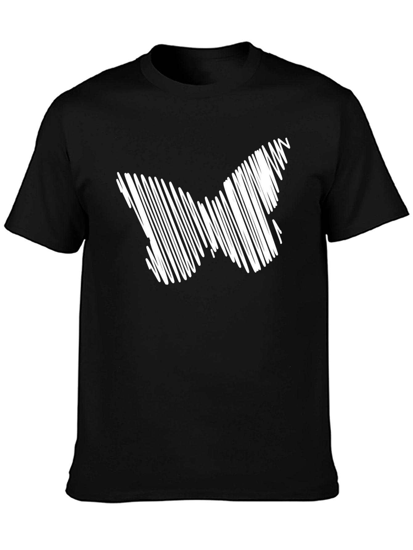 Abstract Butterfly Graphic Black T-Shirt