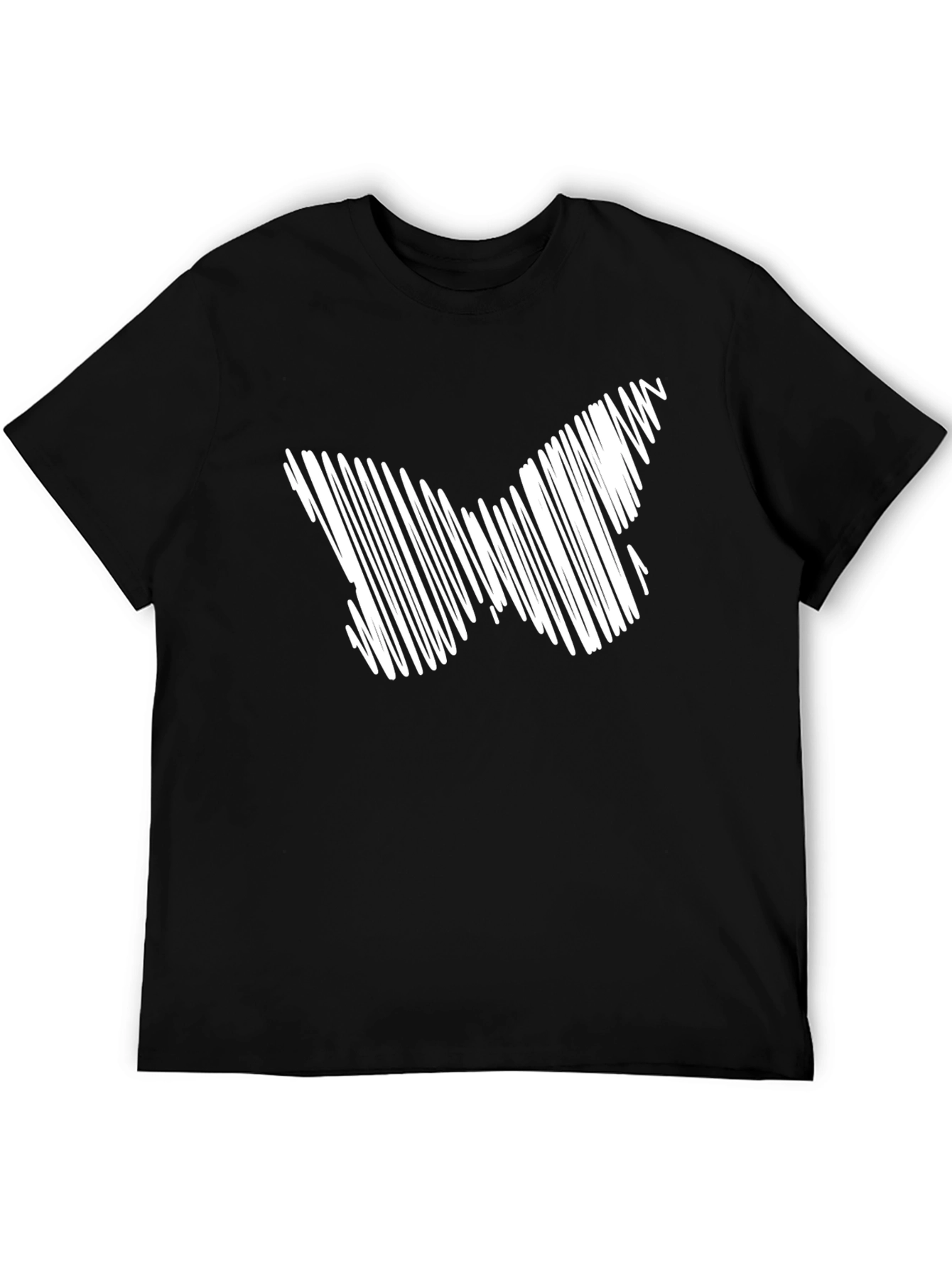Abstract Butterfly Graphic Black T-Shirt