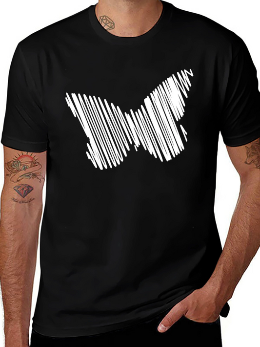 Abstract Butterfly Graphic Black T-Shirt