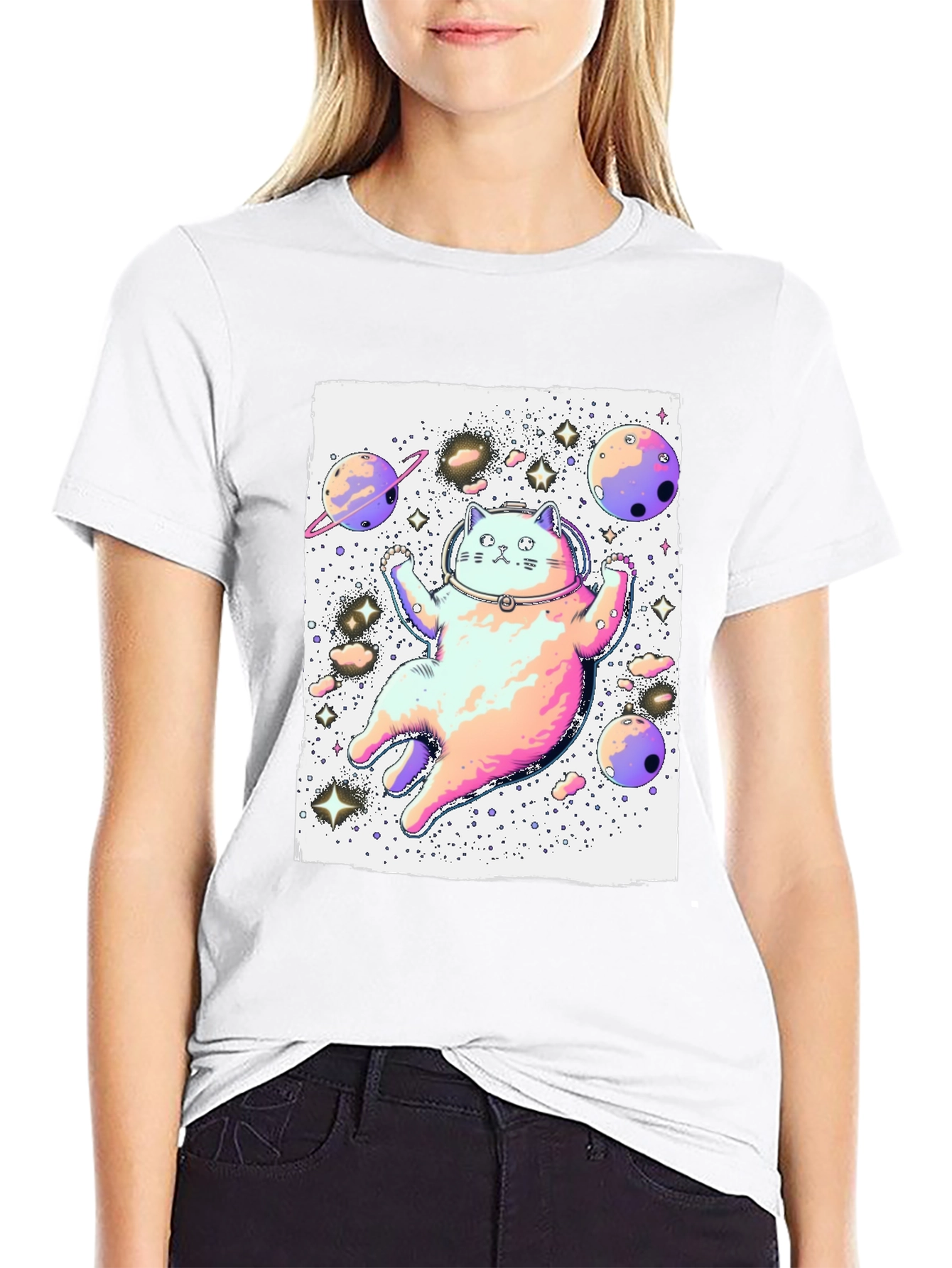 Space Cat Graphic T-Shirt