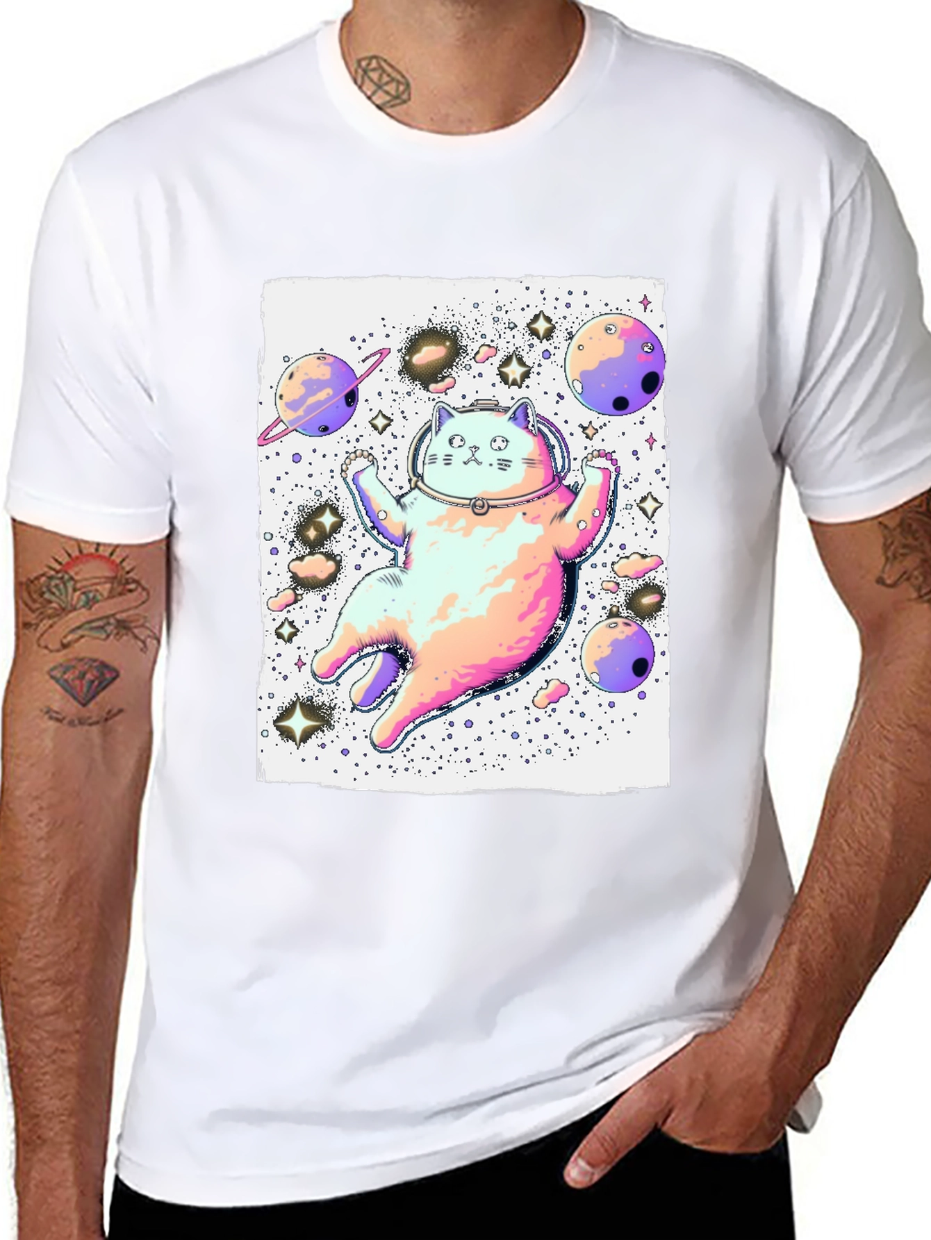 Space Cat Graphic T-Shirt