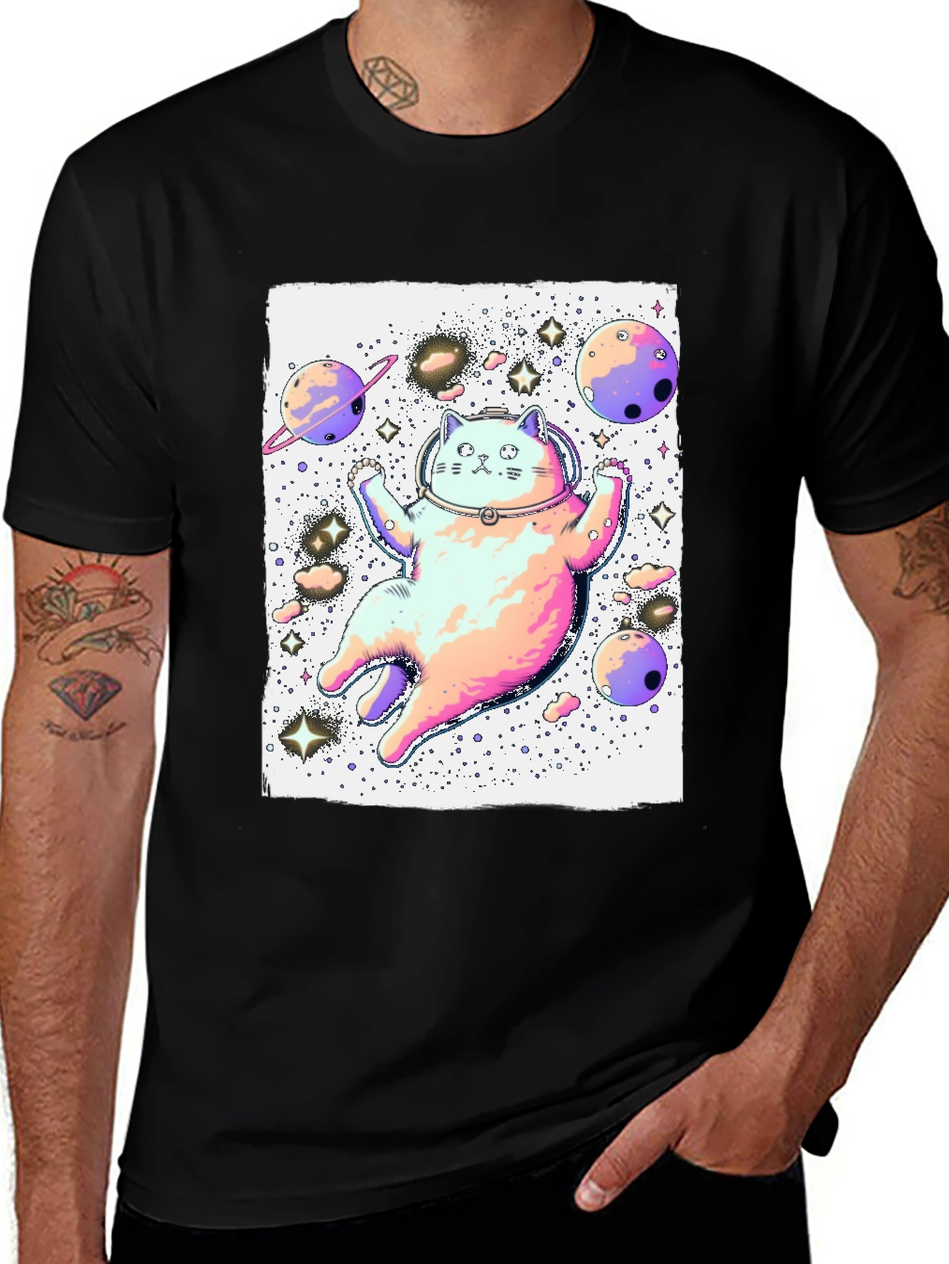 Space Cat Graphic T-Shirt