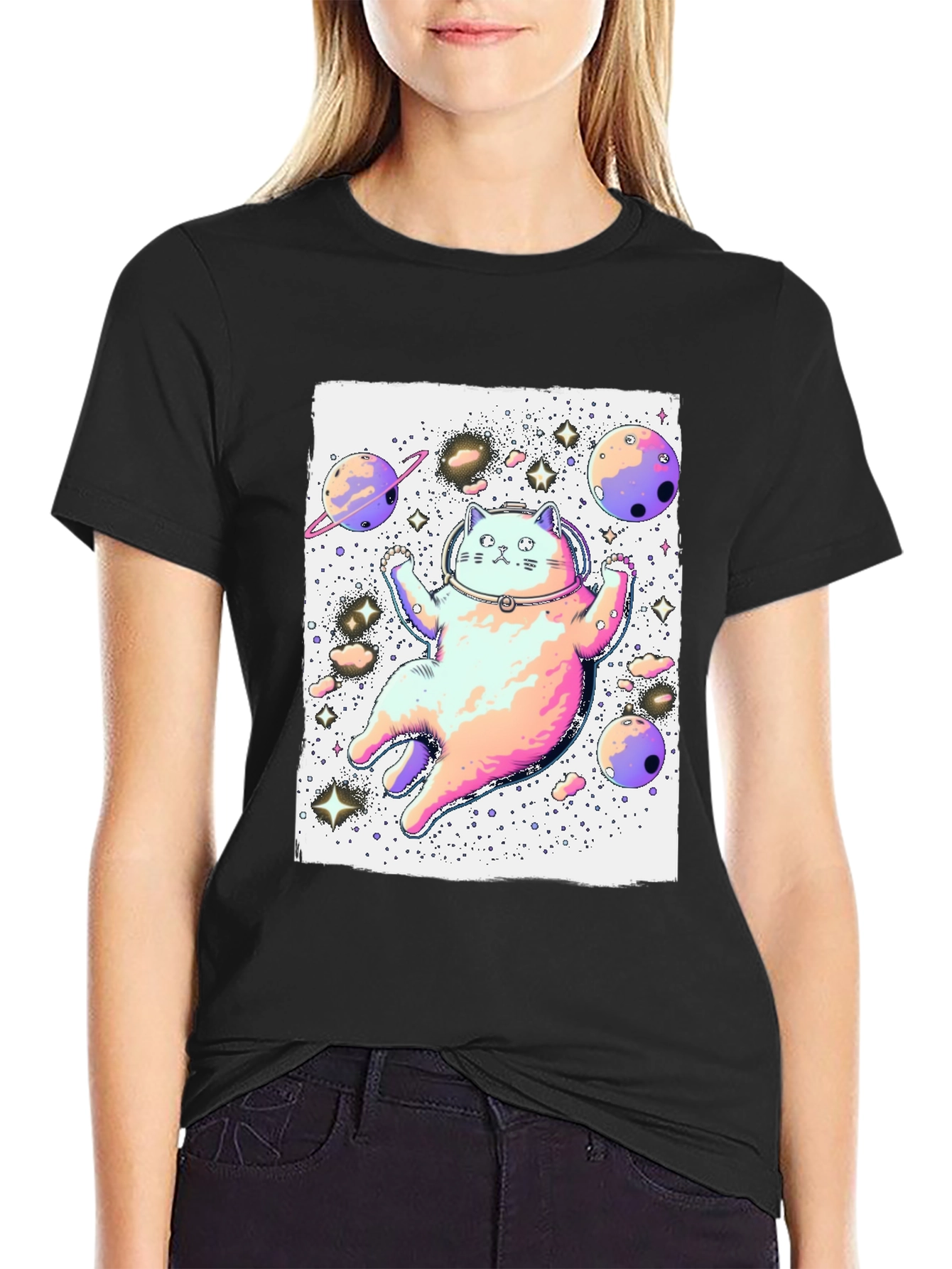 Space Cat Graphic T-Shirt