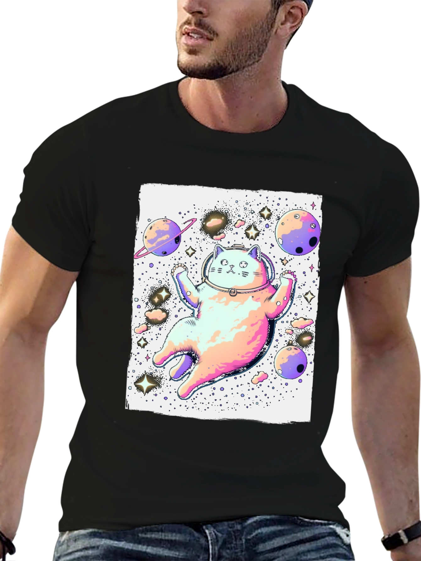 Space Cat Graphic T-Shirt