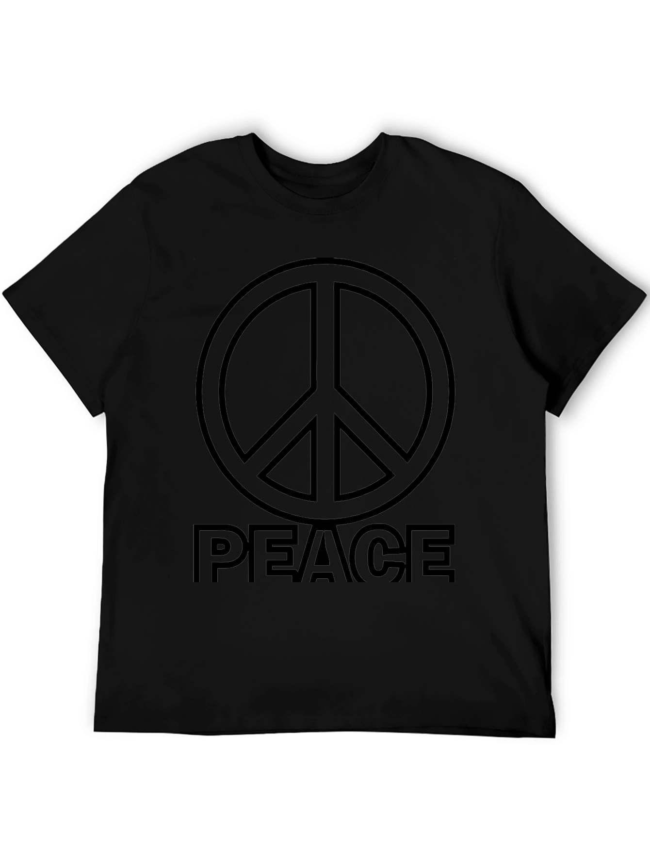 Peace Sign Graphic Black T-Shirt