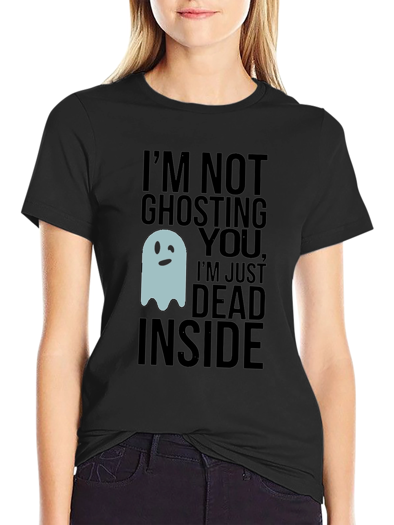 Funny Ghosting Dead Inside Graphic T-Shirt