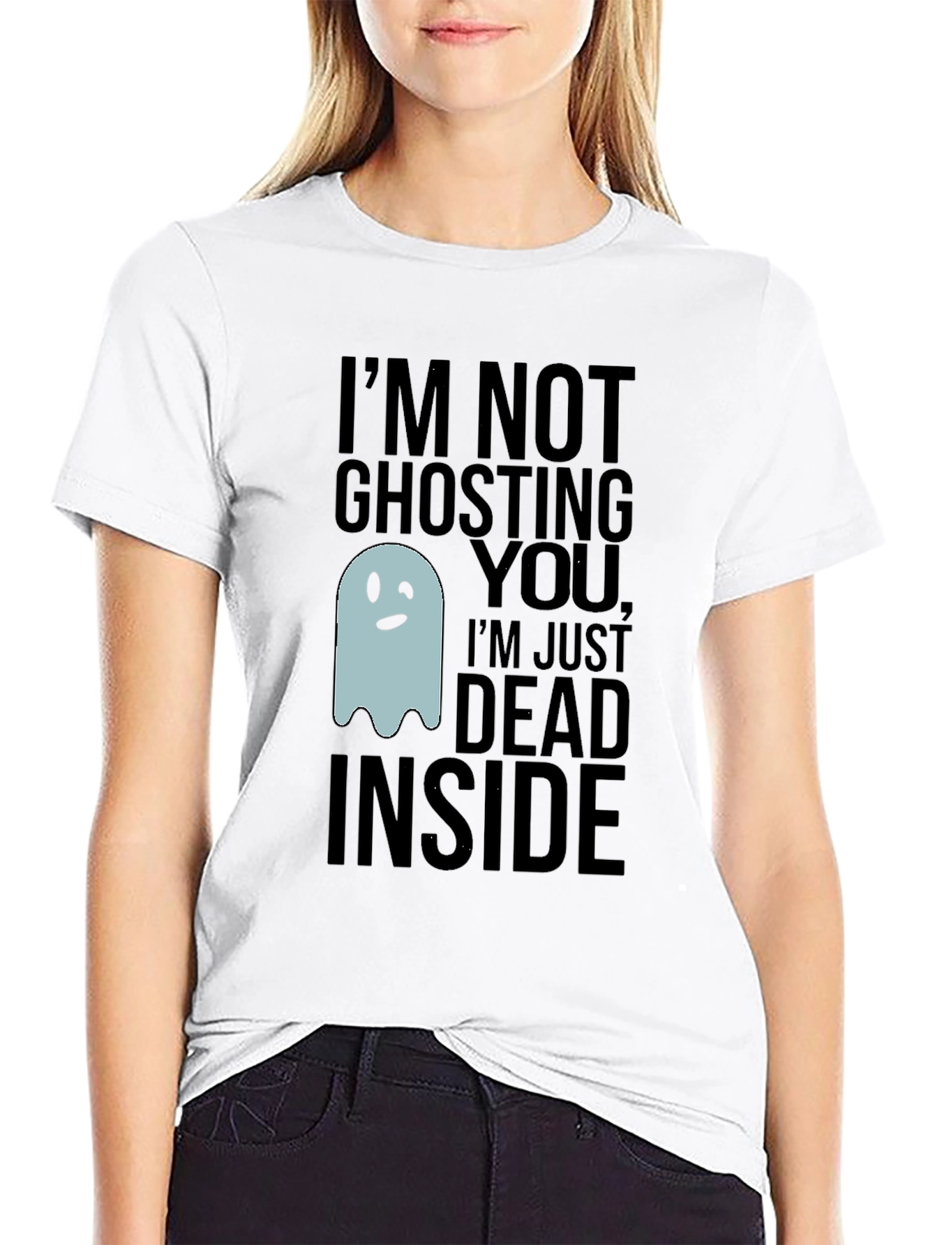 Funny Ghosting Dead Inside Graphic T-Shirt