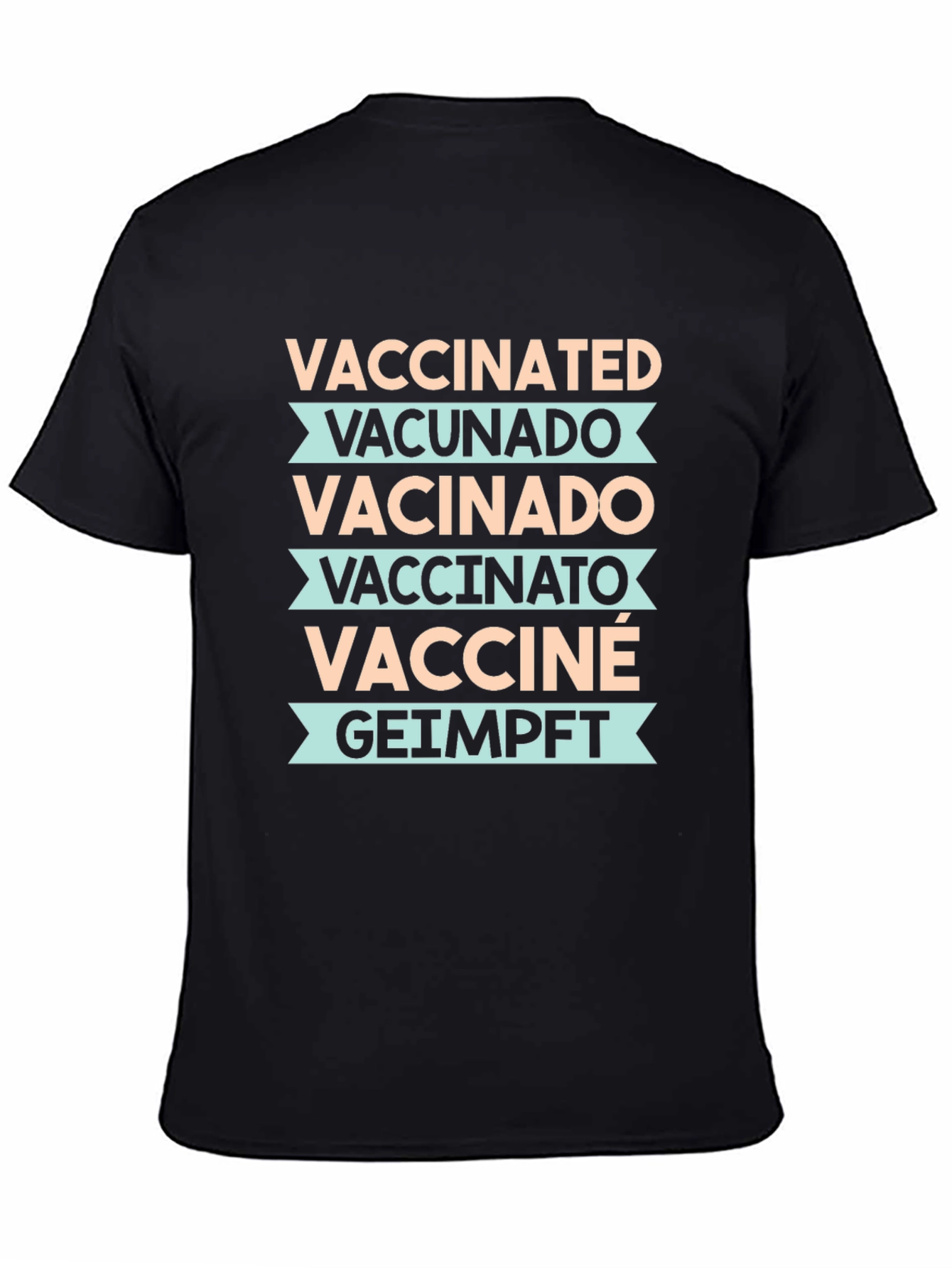 Vaccinated Languages Graphic Tee - Unisex Black T-Shirt