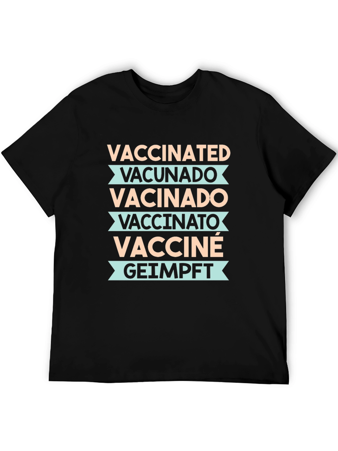 Vaccinated Languages Graphic Tee - Unisex Black T-Shirt