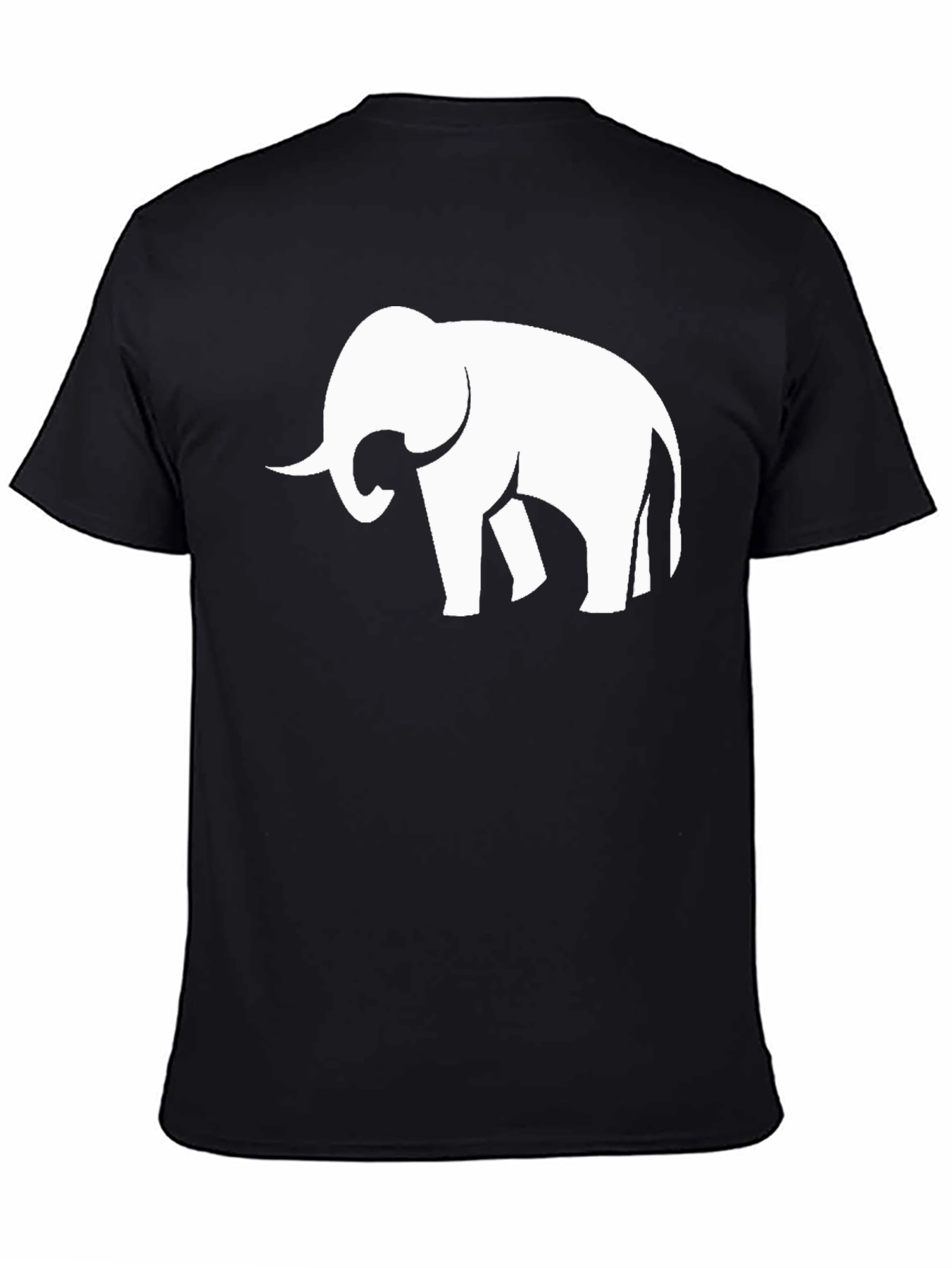 Elephant Silhouette Graphic Black T-Shirt