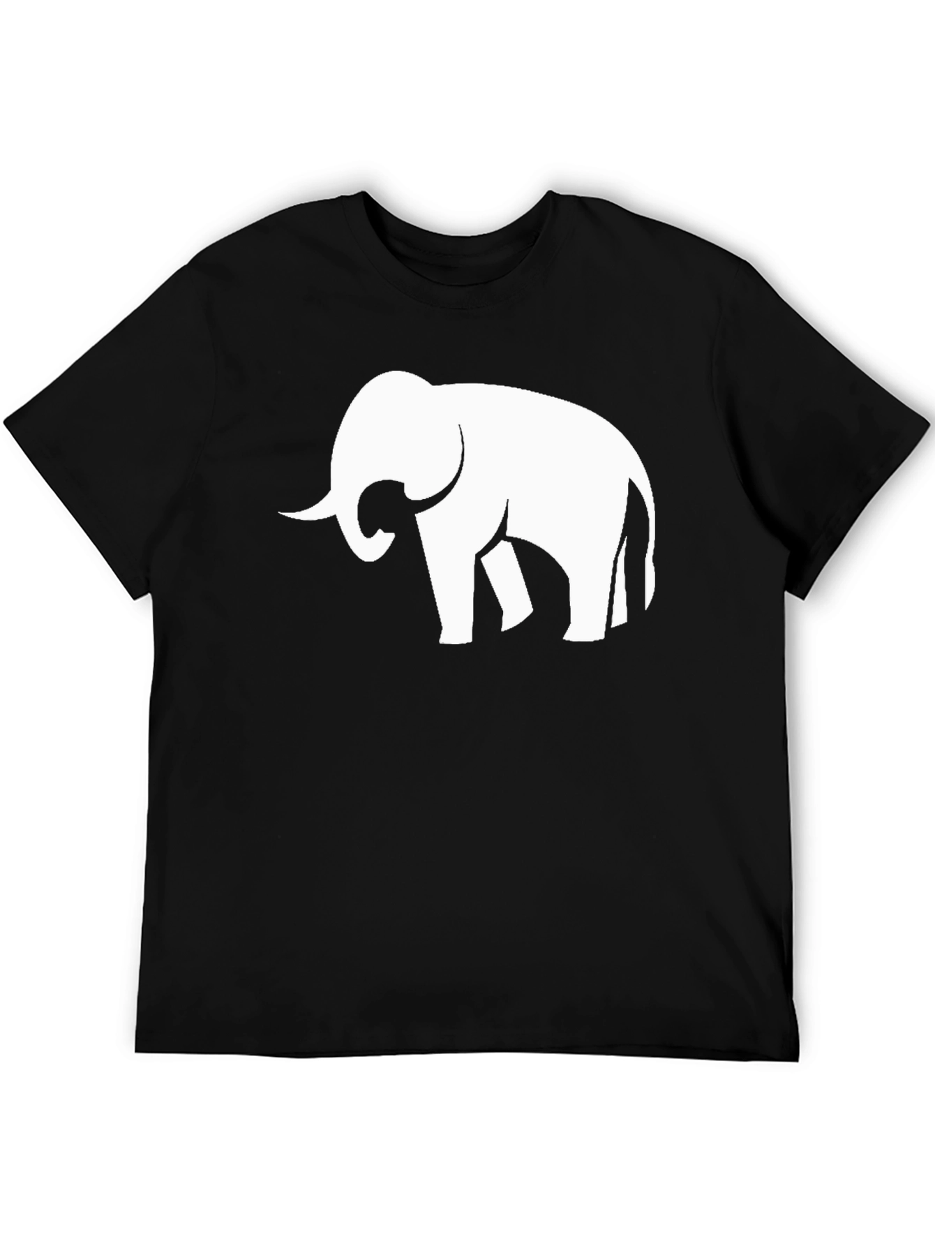 Elephant Silhouette Graphic Black T-Shirt