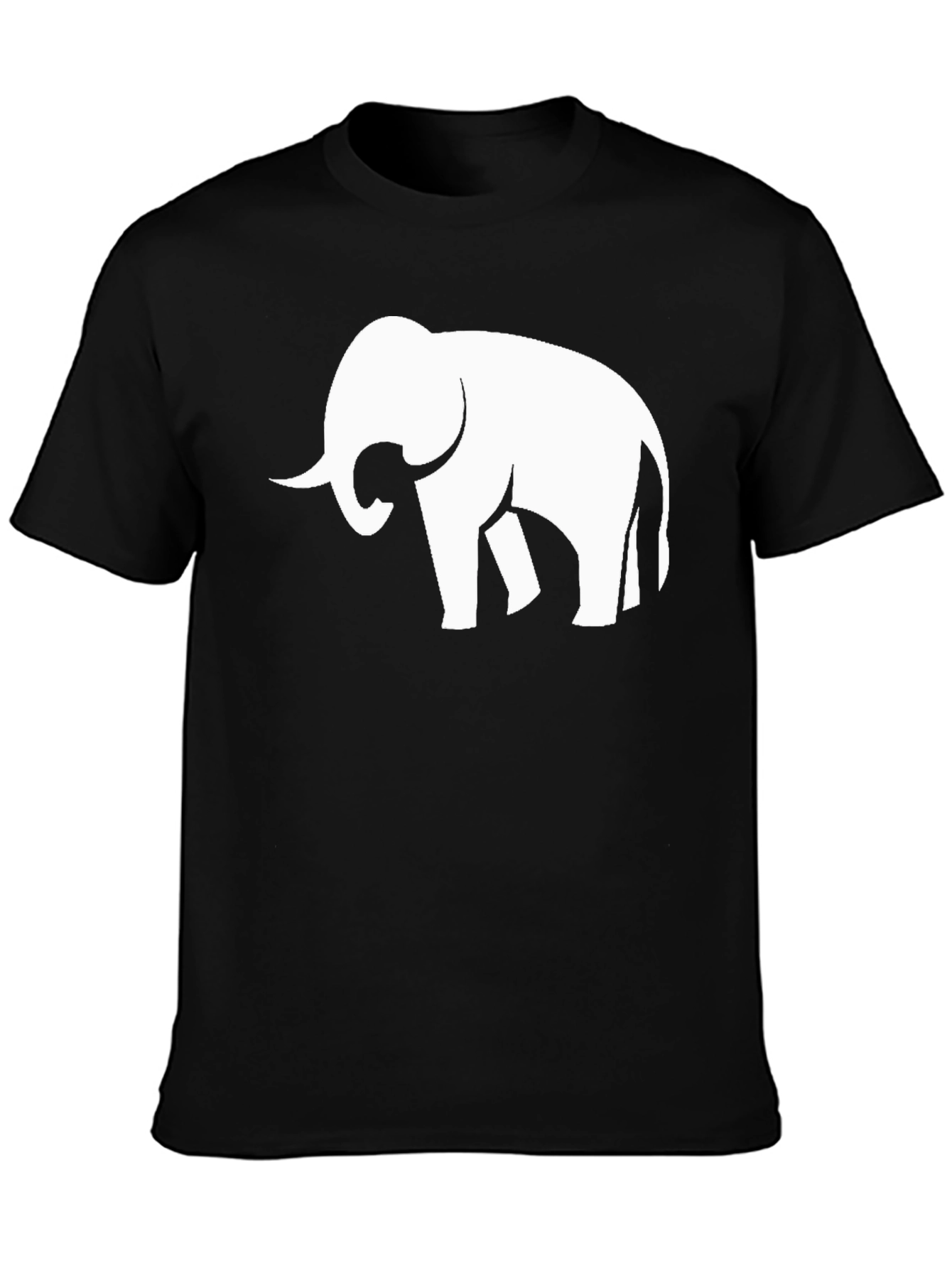 Elephant Silhouette Graphic Black T-Shirt
