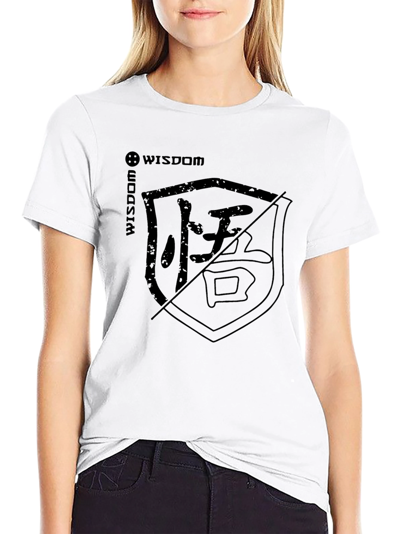 Wisdom Graphic Print Black T-Shirt