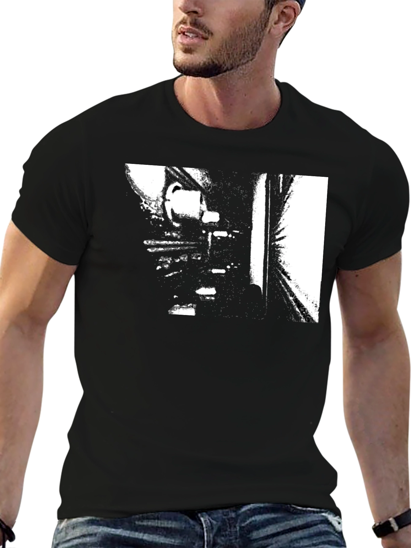 Abstract Black Graphic Tee
