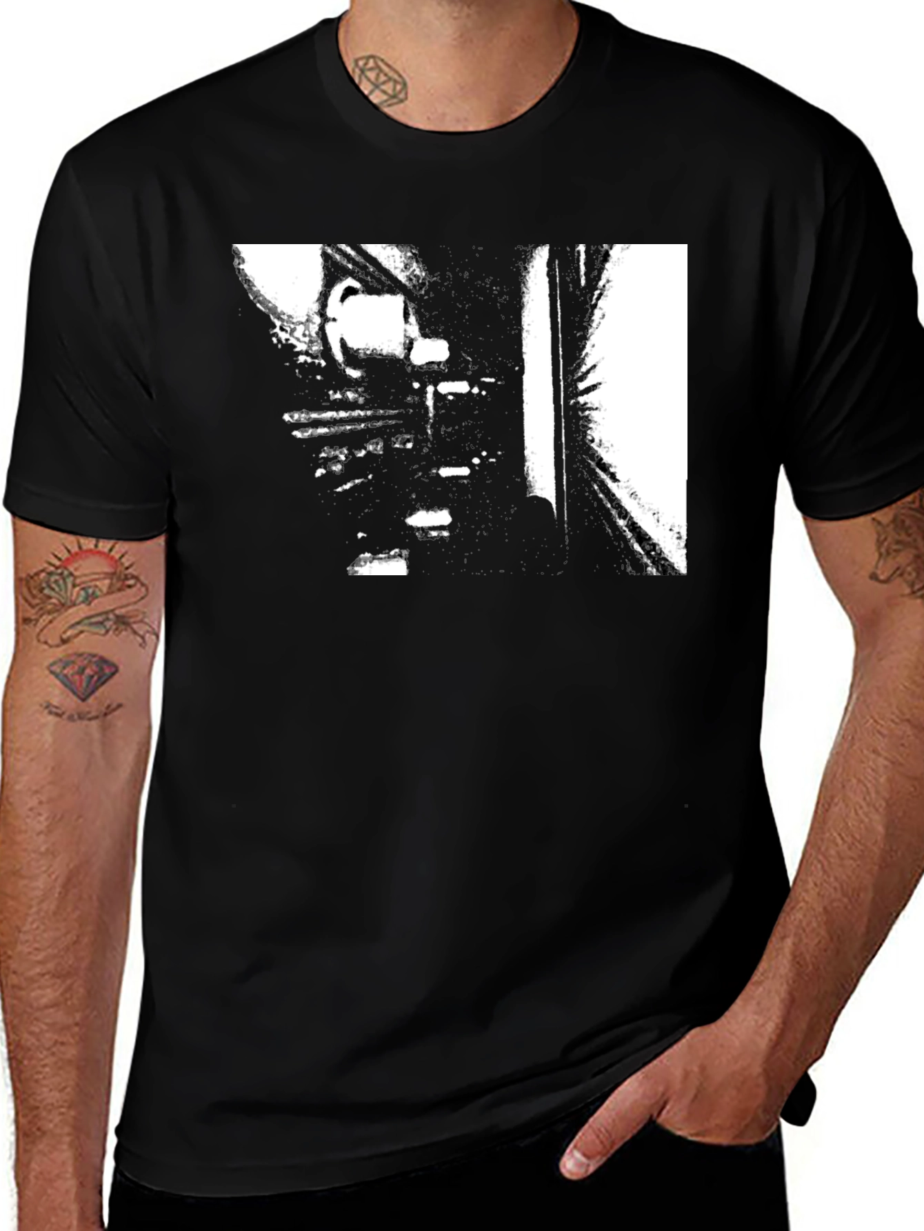 Abstract Black Graphic Tee