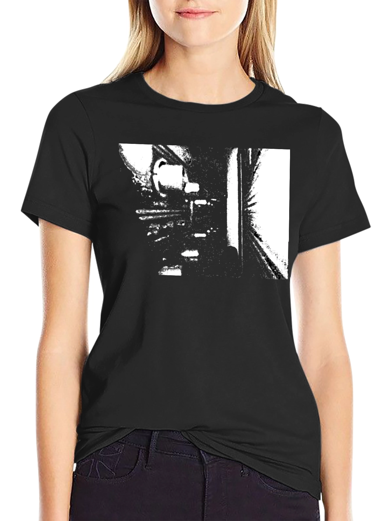 Abstract Black Graphic Tee