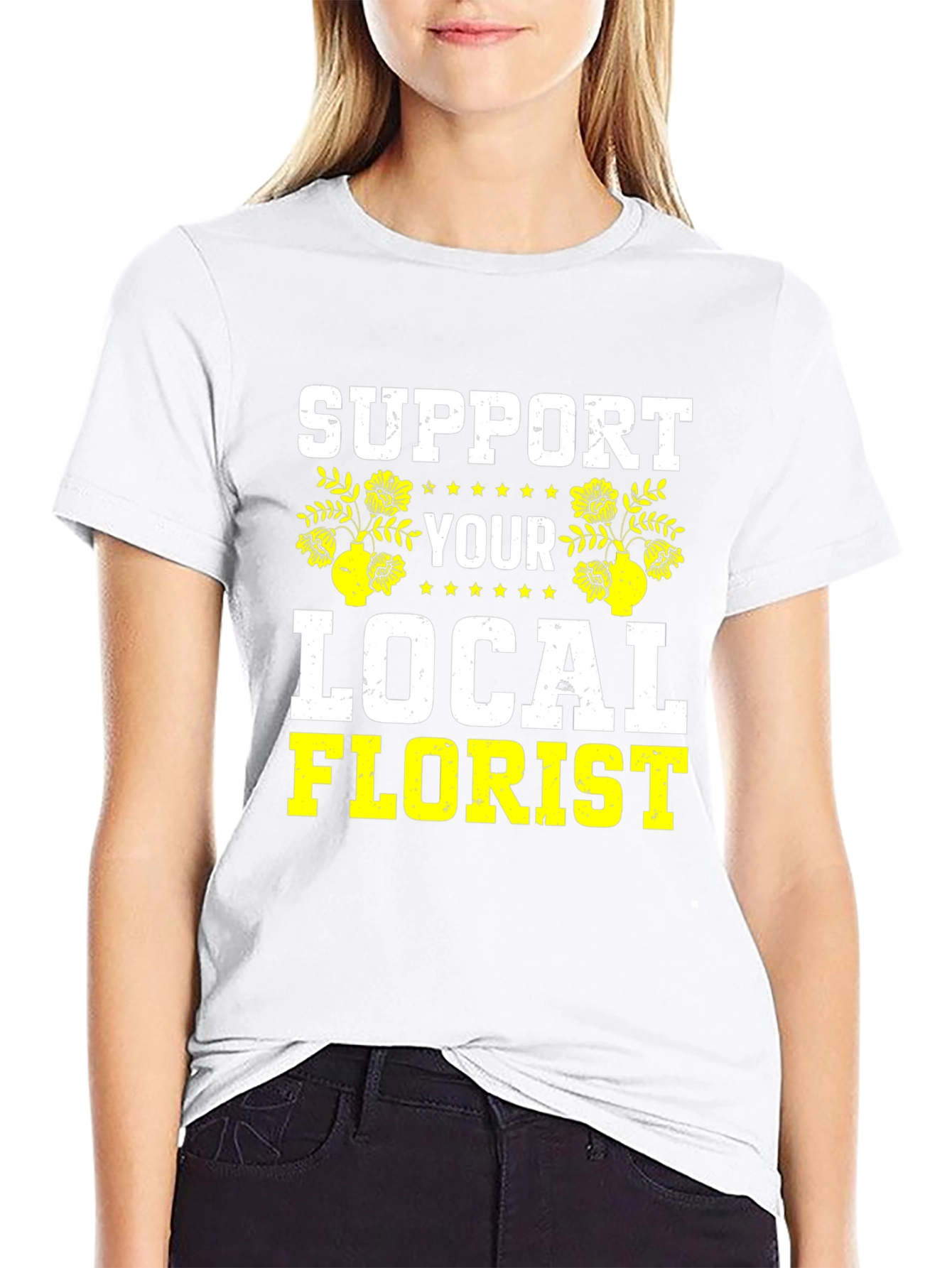 Support Your Local Florist Black T-Shirt