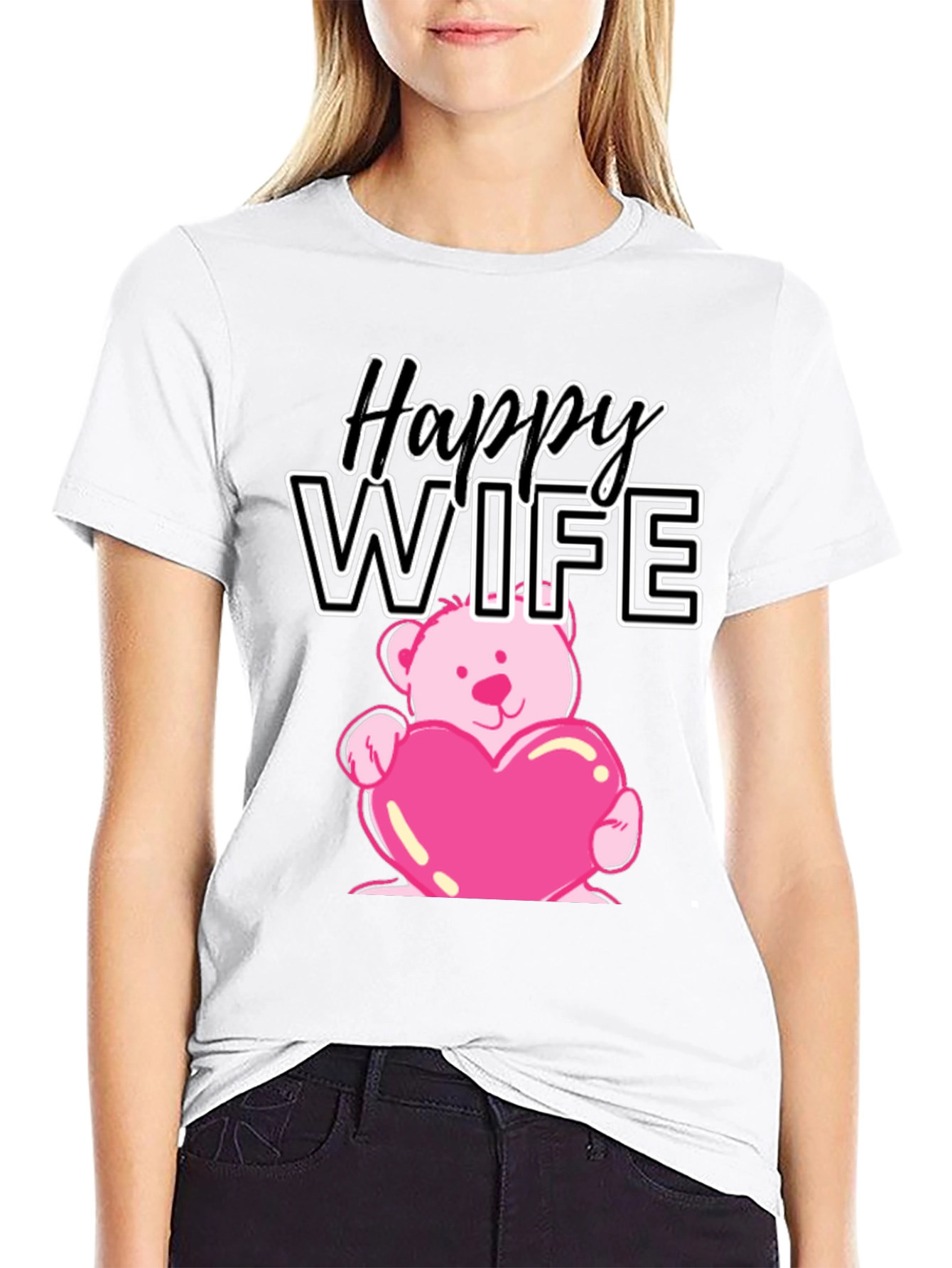Happy Wife Teddy Bear Heart T-Shirt