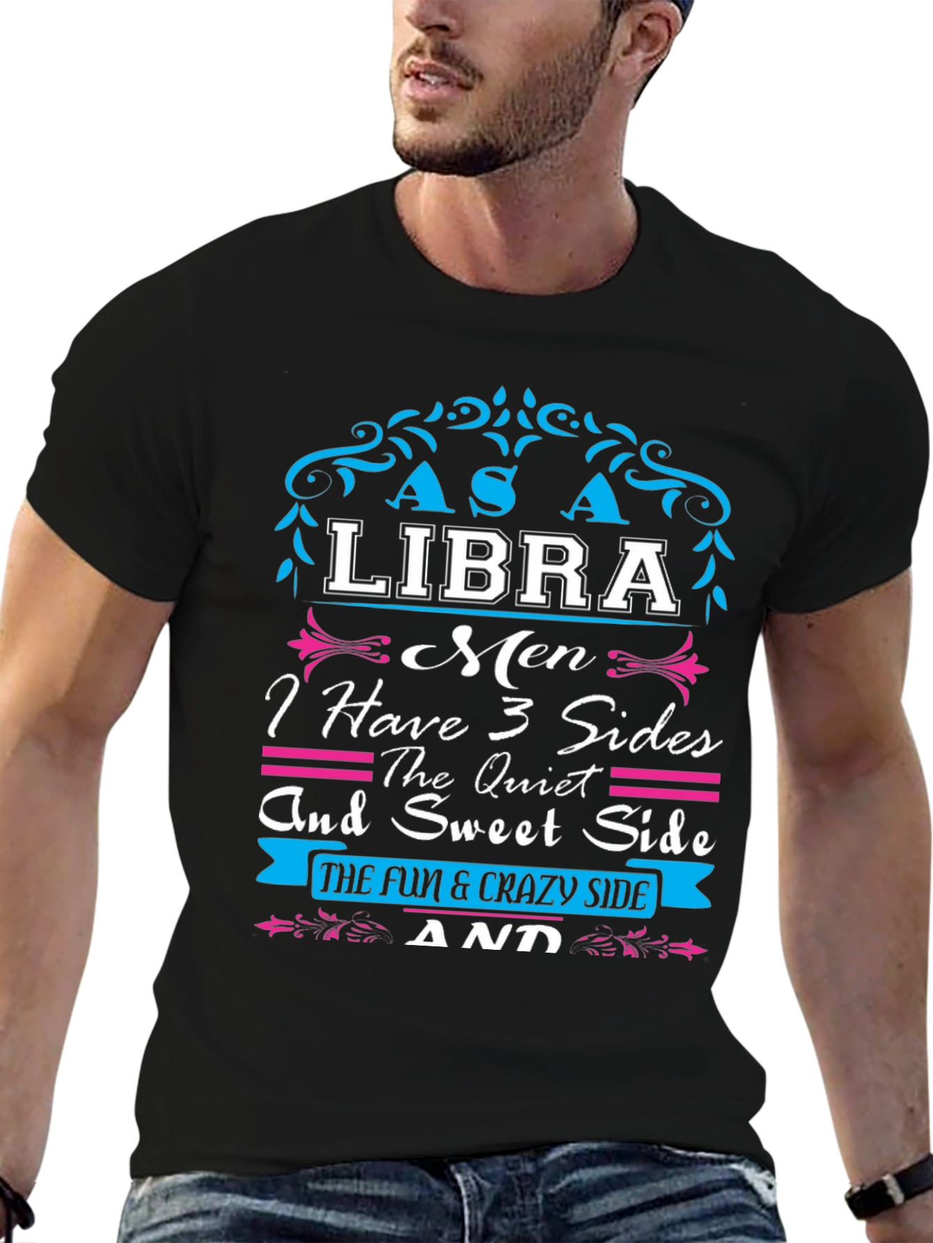 Libra Mens Graphic T-Shirt - 3 Sides Personality