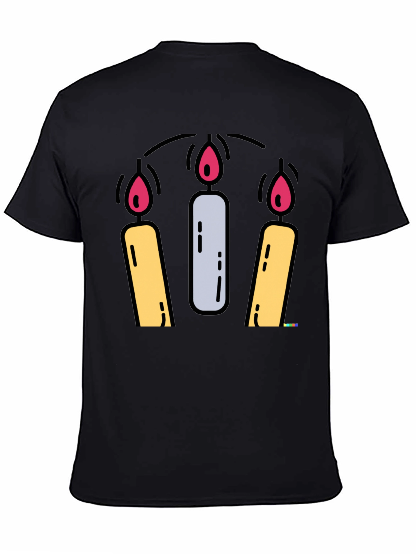 Candle Graphic Tee - Black Cotton Blend