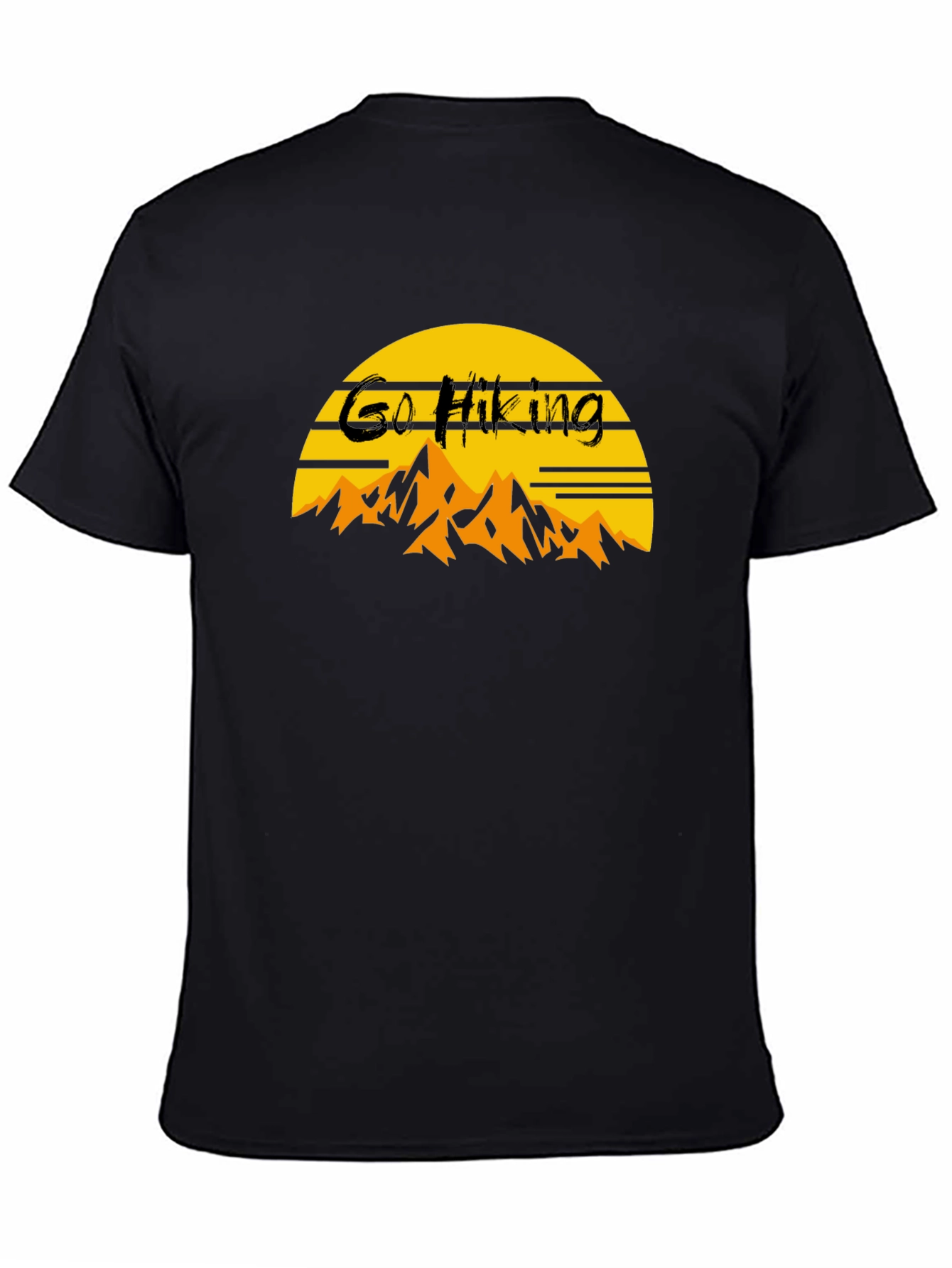 Go Hiking Black T-Shirt - Nature Adventure Tee