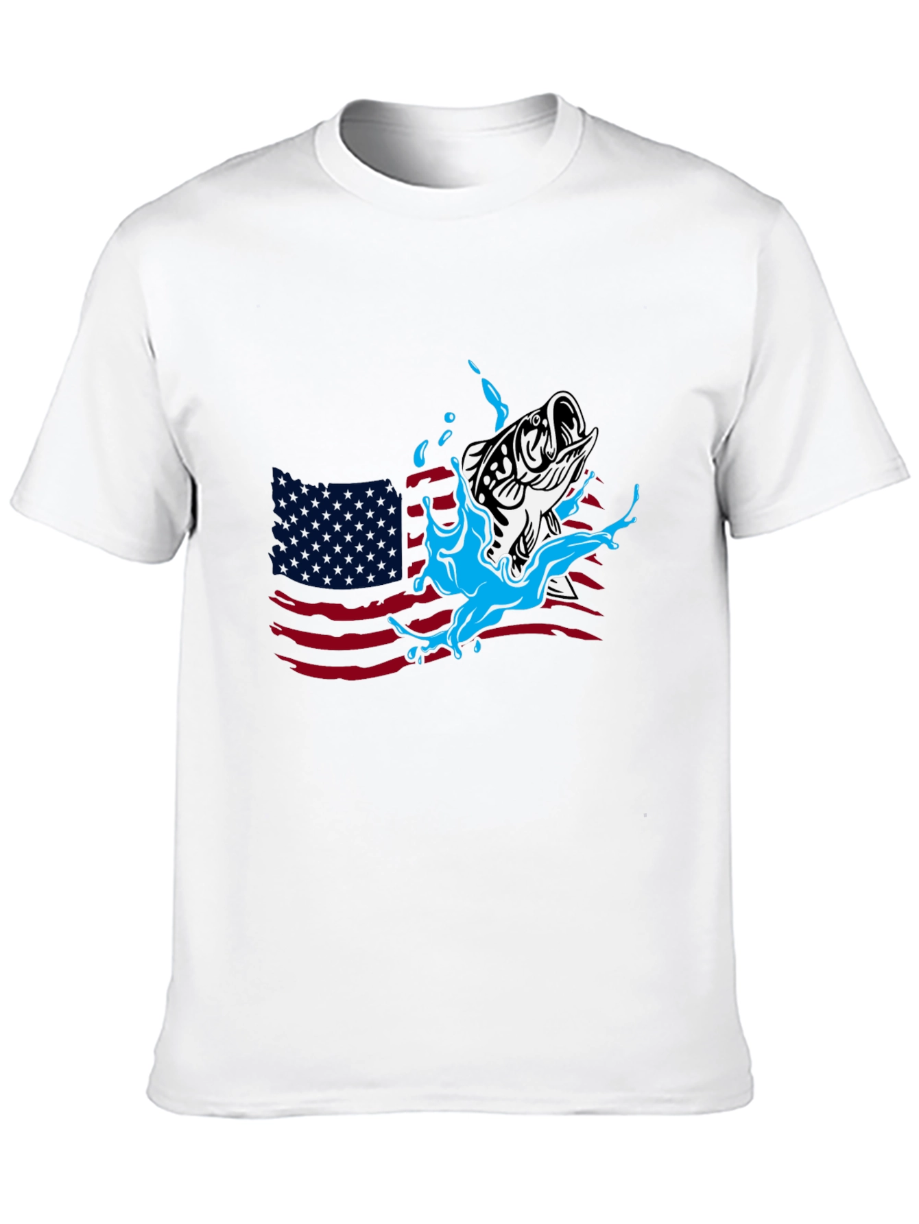 American Fish Graphic T-Shirt - Patriotic Style
