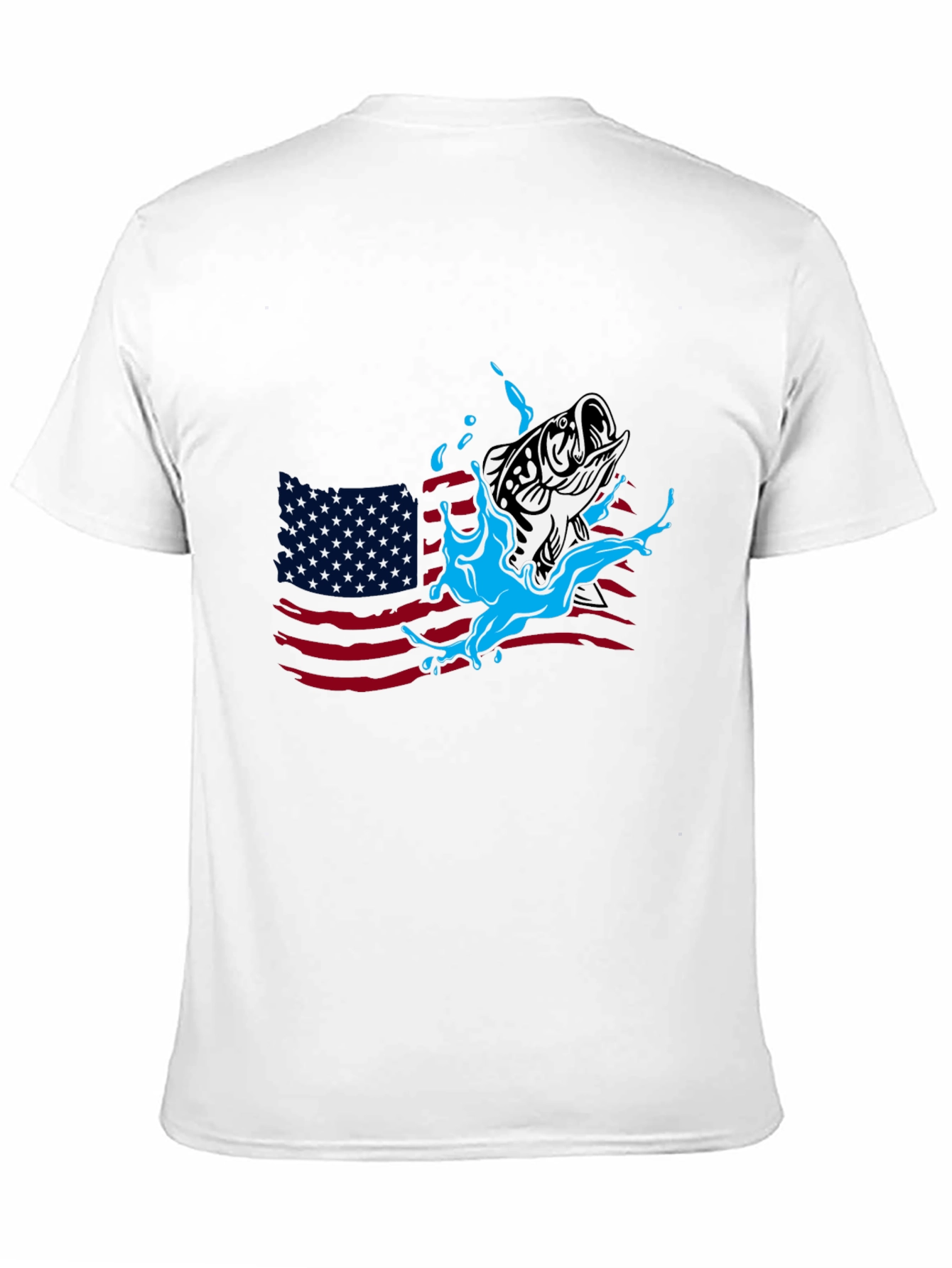 American Fish Graphic T-Shirt - Patriotic Style