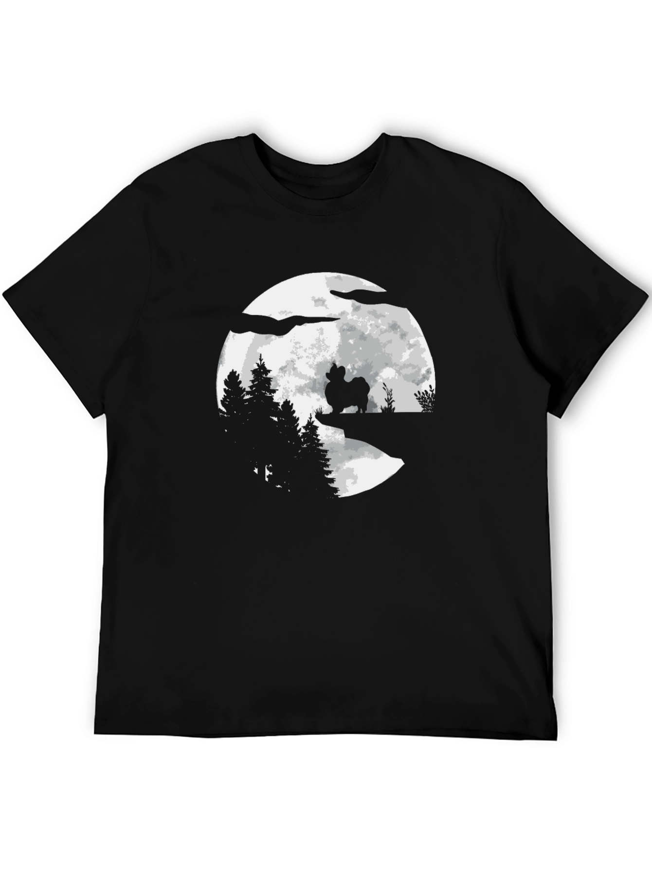 Dog Silhouette Moon Graphic Tee